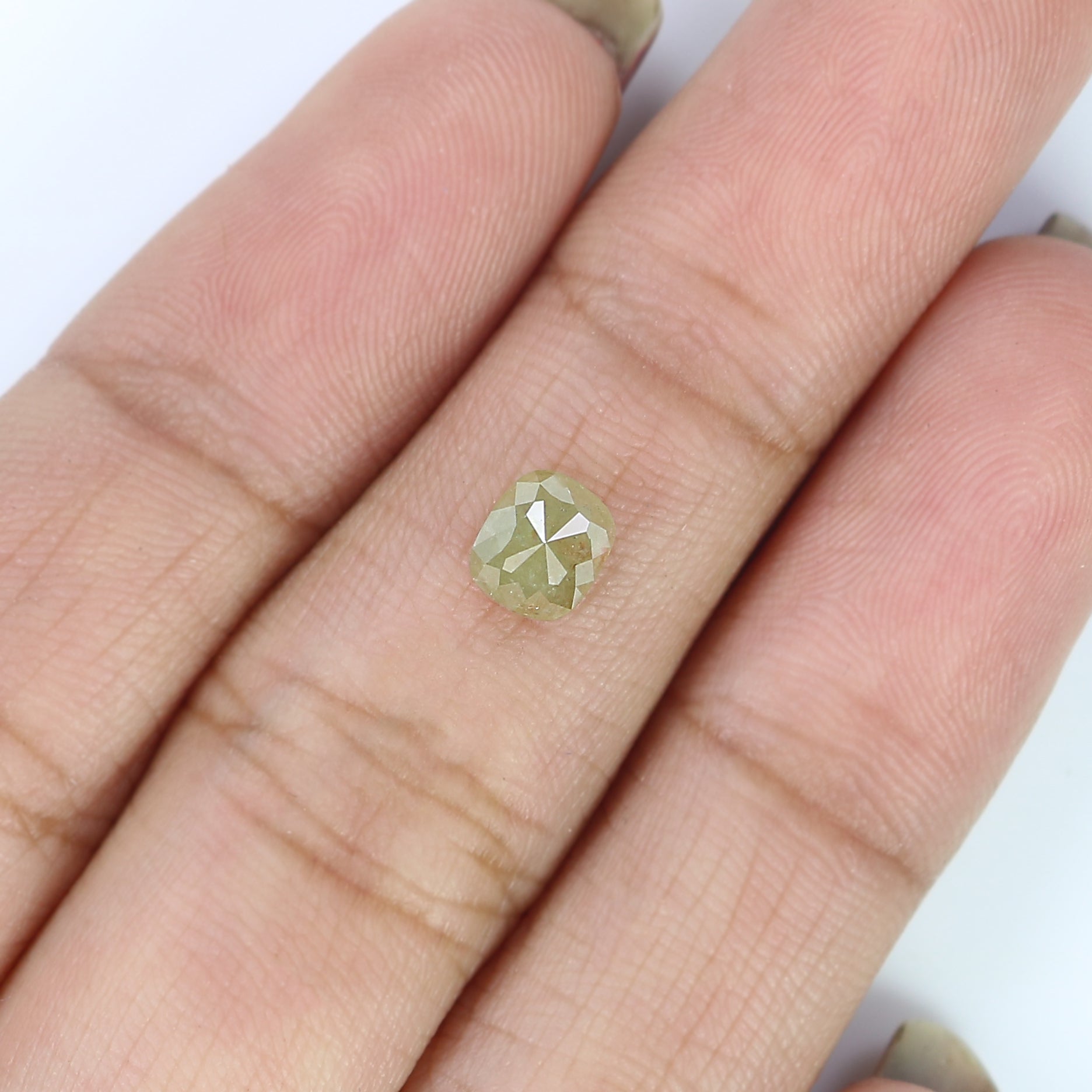 0.75 CT Natural Loose Cushion Shape Diamond Green Color Cushion Cut Diamond 5.35 MM Natural Loose Grey Color Cushion Rose Cut Diamond LQ7655