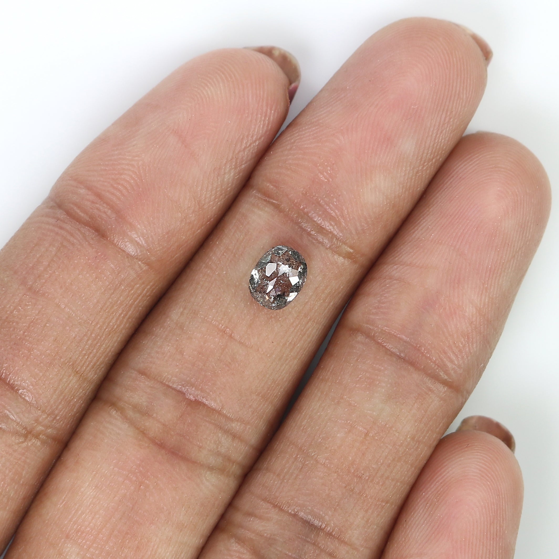 0.68 Ct Natural Loose Oval Shape Diamond Black Grey Color Oval Cut Diamond 5.90 MM Natural Loose Salt and Pepper Oval Shape Diamond QL8745