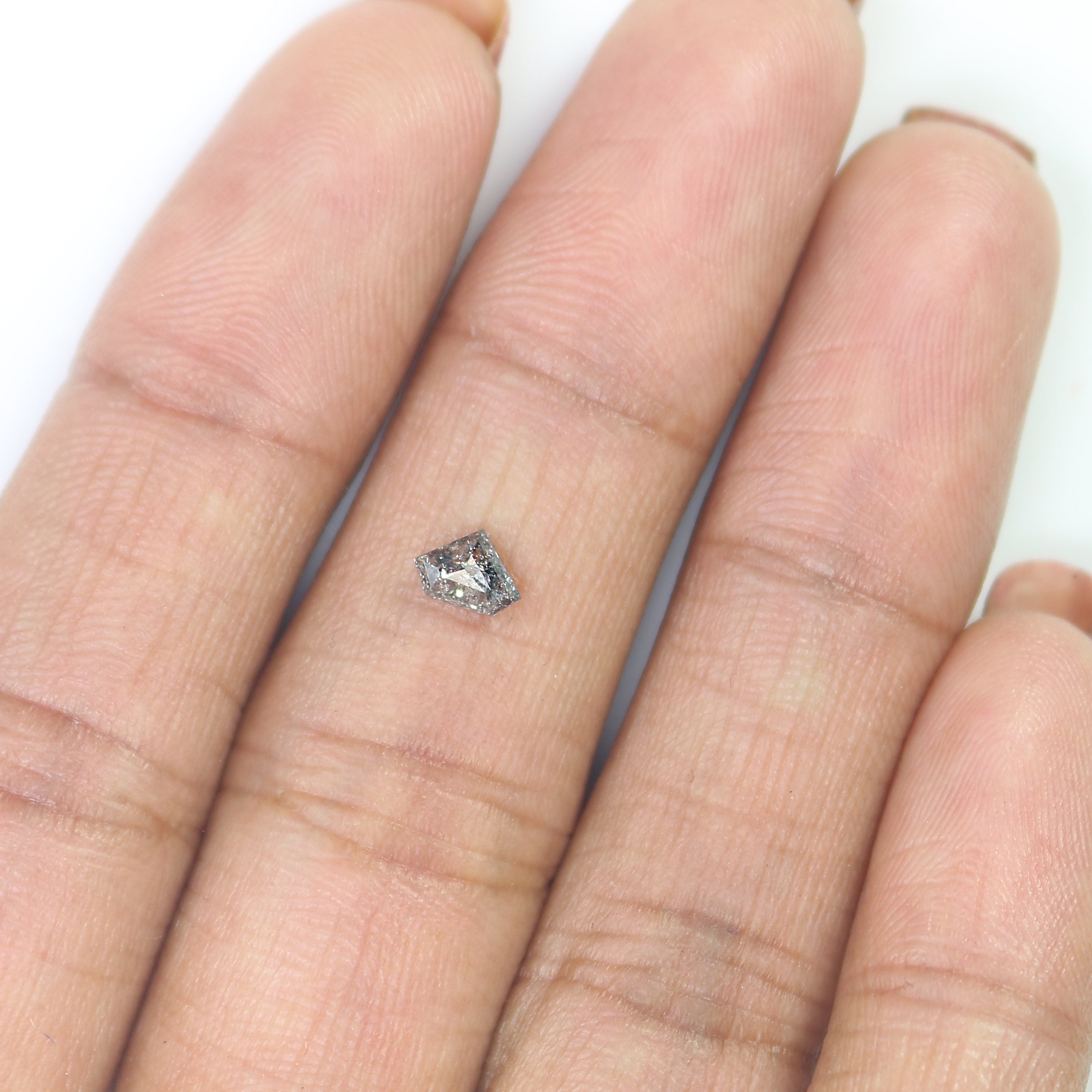 0.28 Ct Natural Loose Shield Shape Diamond Salt And Pepper Shield Cut Diamond 3.90 MM Natural Black Gray Color Shield Rose Cut Diamond QL440