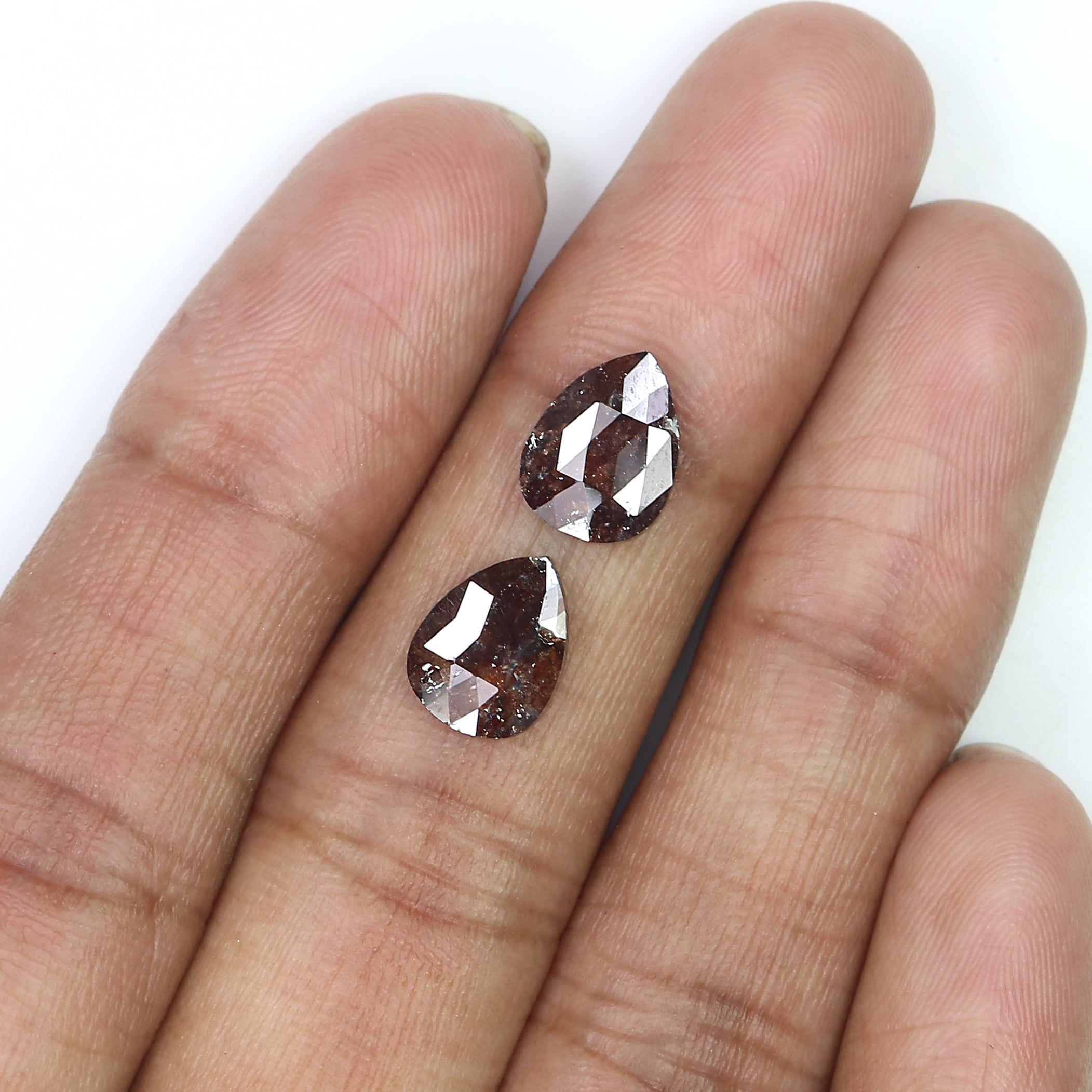 2.93 CT Natural Loose Pear Shape Pair Diamond Brown Color Diamond 9.45 MM Natural Loose Diamond Pear Cut Diamond Pear Pair Diamond LQ3160