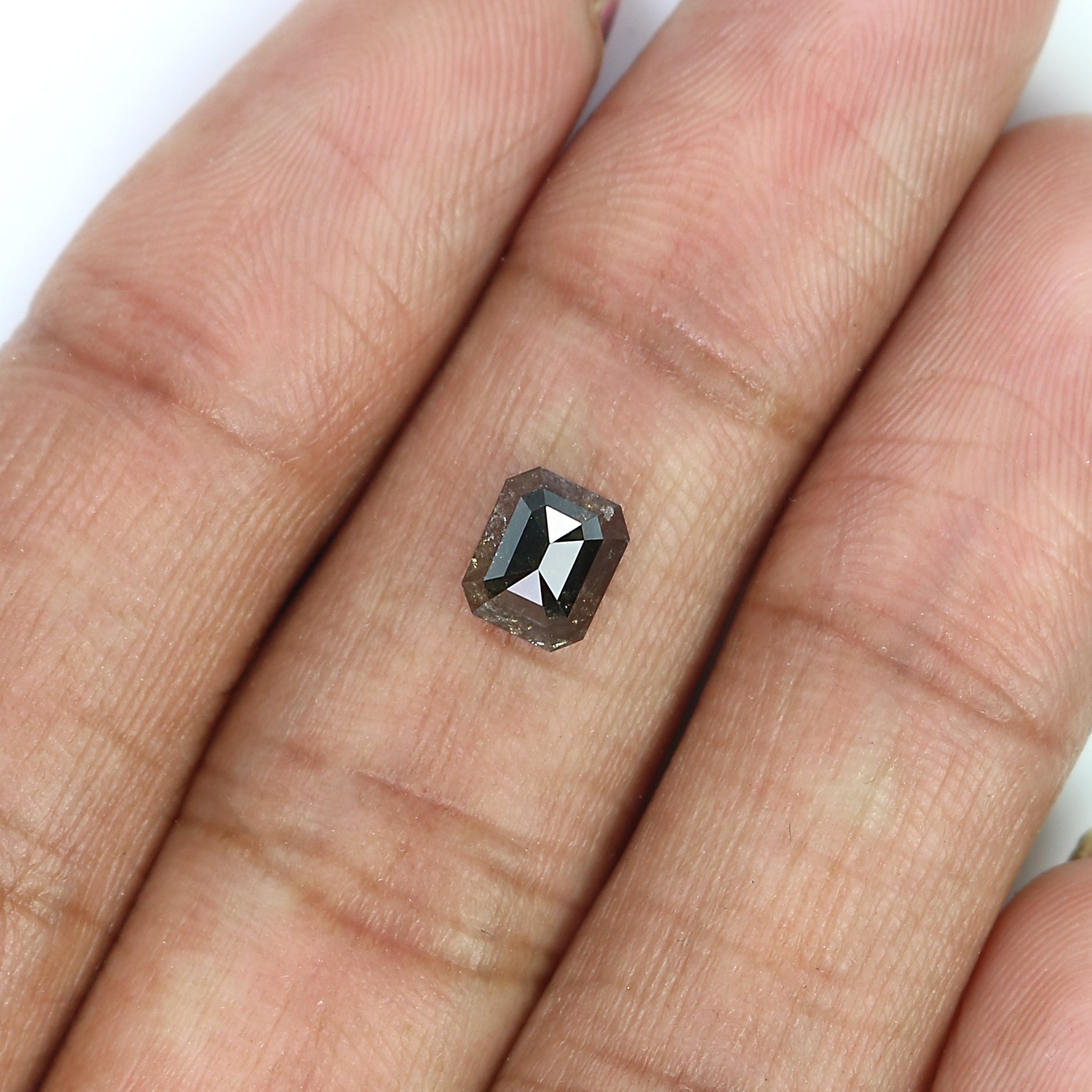 1.26 CT Natural Loose Emerald Shape Diamond Black Color Emerald Cut Diamond 6.10 MM Natural Loose Emerald Shape Rose Cut Diamond QK1954