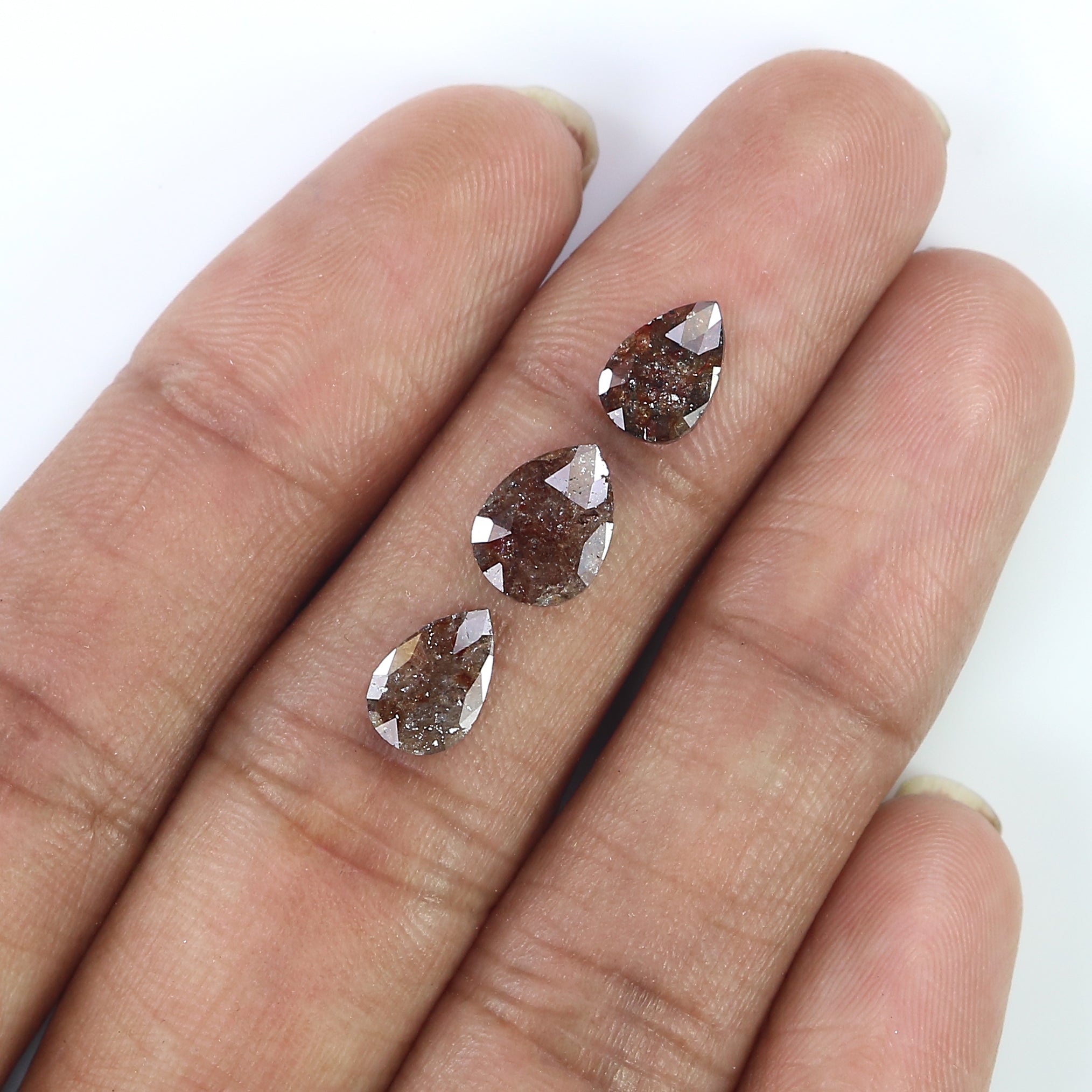 2.60 CT Natural Loose Pear Shape Diamond Brown Color Pear Cut Diamond 8.60 MM Natural Loose Brown Color Diamond Pear Rose Cut Diamond LQ3170