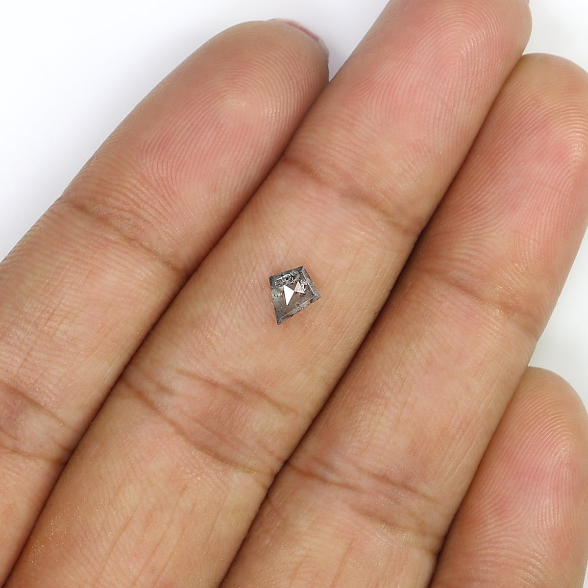 0.46 Ct Natural Loose Kite Shape Diamond Salt And Pepper Kite Diamond 5.85 MM Natural Loose Diamond Black Gary Kite Rose Cut  Diamond QL3122