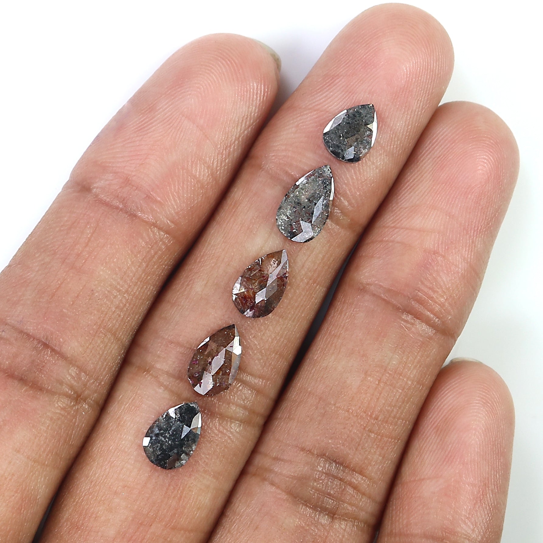 2.12 CT Natural Loose Pear Shape Diamond Black Color Pear Cut Diamond 8.70 MM Natural Loose Brown Color Diamond Pear Rose Cut Diamond LQ3161