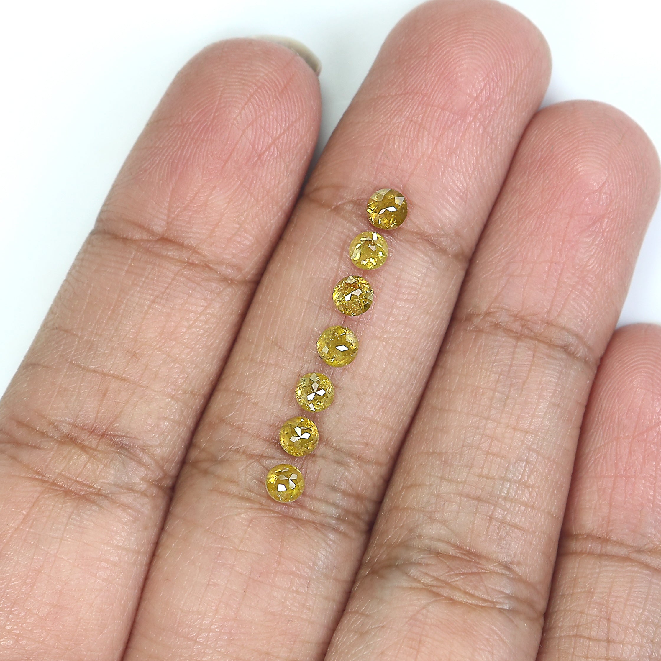 1.35 CT Natural Loose Round Rose Cut Diamond Yellow Color Round Shape Diamond 3.45 MM Natural Yellow Color Round Rose Cut Diamond LQ3273