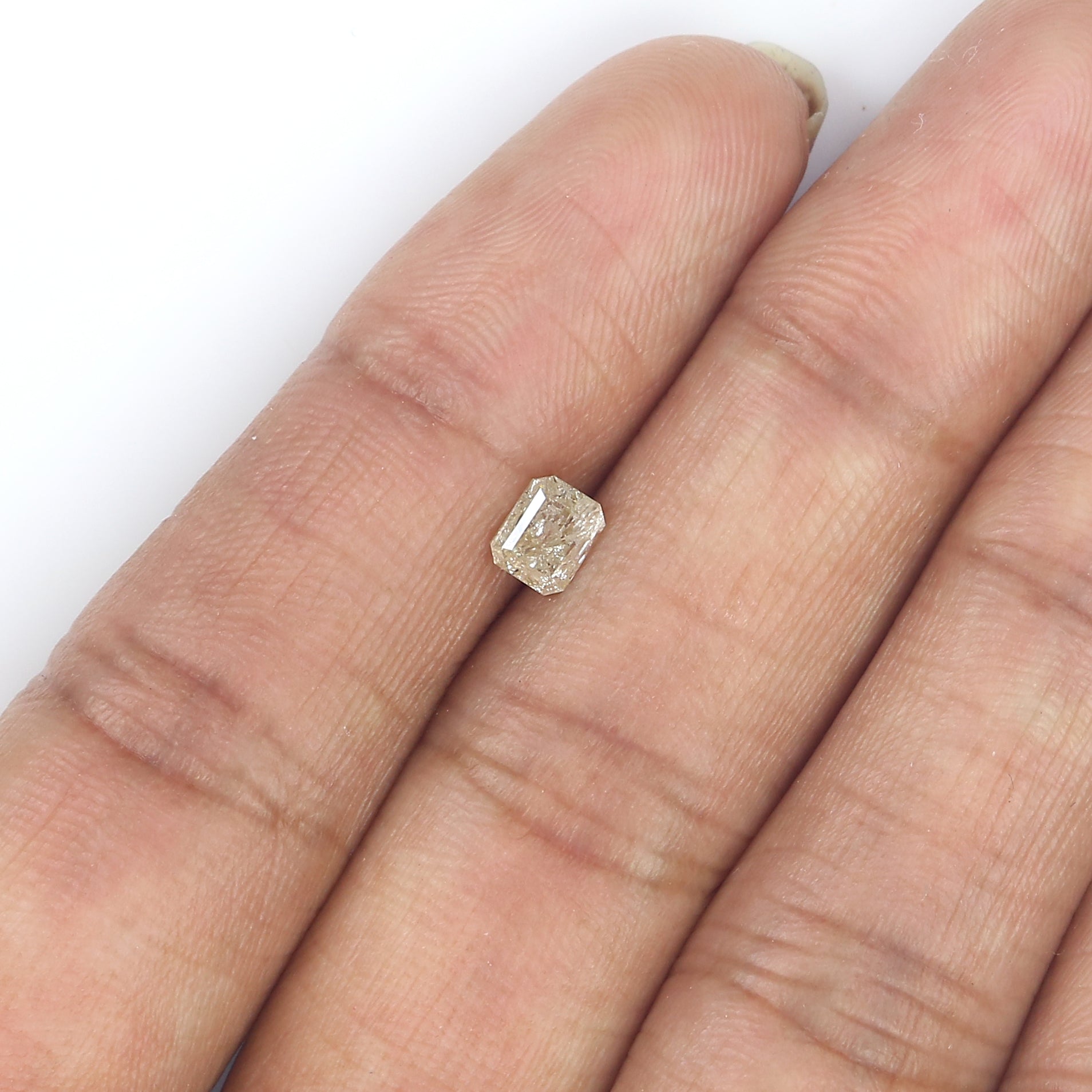 0.69 CT Natural Loose Emerald Shape Diamond Grey Color Emerald Diamond 4.90 MM Natural Yellow Color Emerald Brilliant Cut Diamond QLB5966