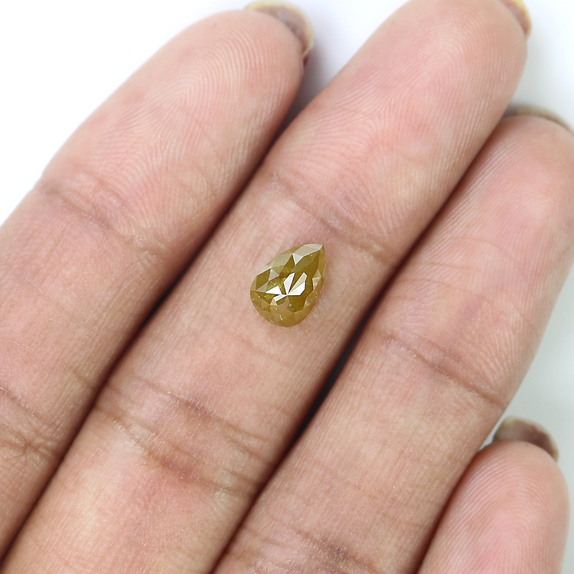 1.22 CT Natural Loose Pear Shape Diamond Yellow Color Pear Shape Diamond 7.85 MM Natural Loose Yellow Diamond Pear Rose Cut Diamond QL1620