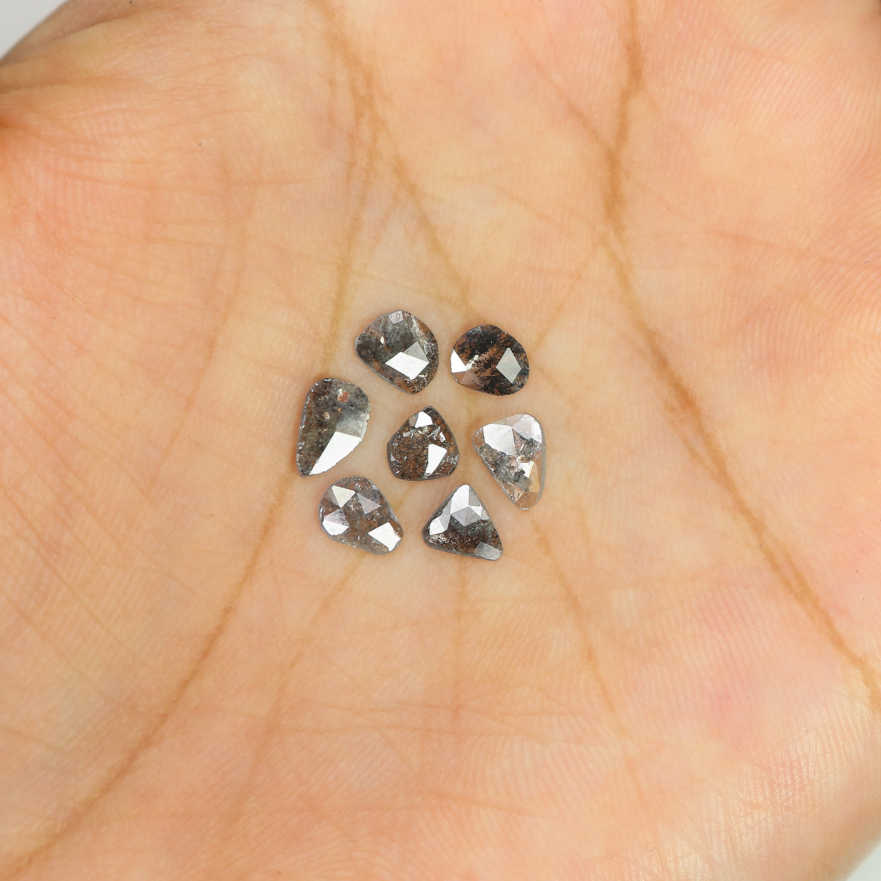 1.25 Ct Natural Loose Slice Cut Diamond Salt And Pepper Uncut Diamond 6.00 MM Natural Diamond Black Grey Color Irregular Cut Diamond LQ3066