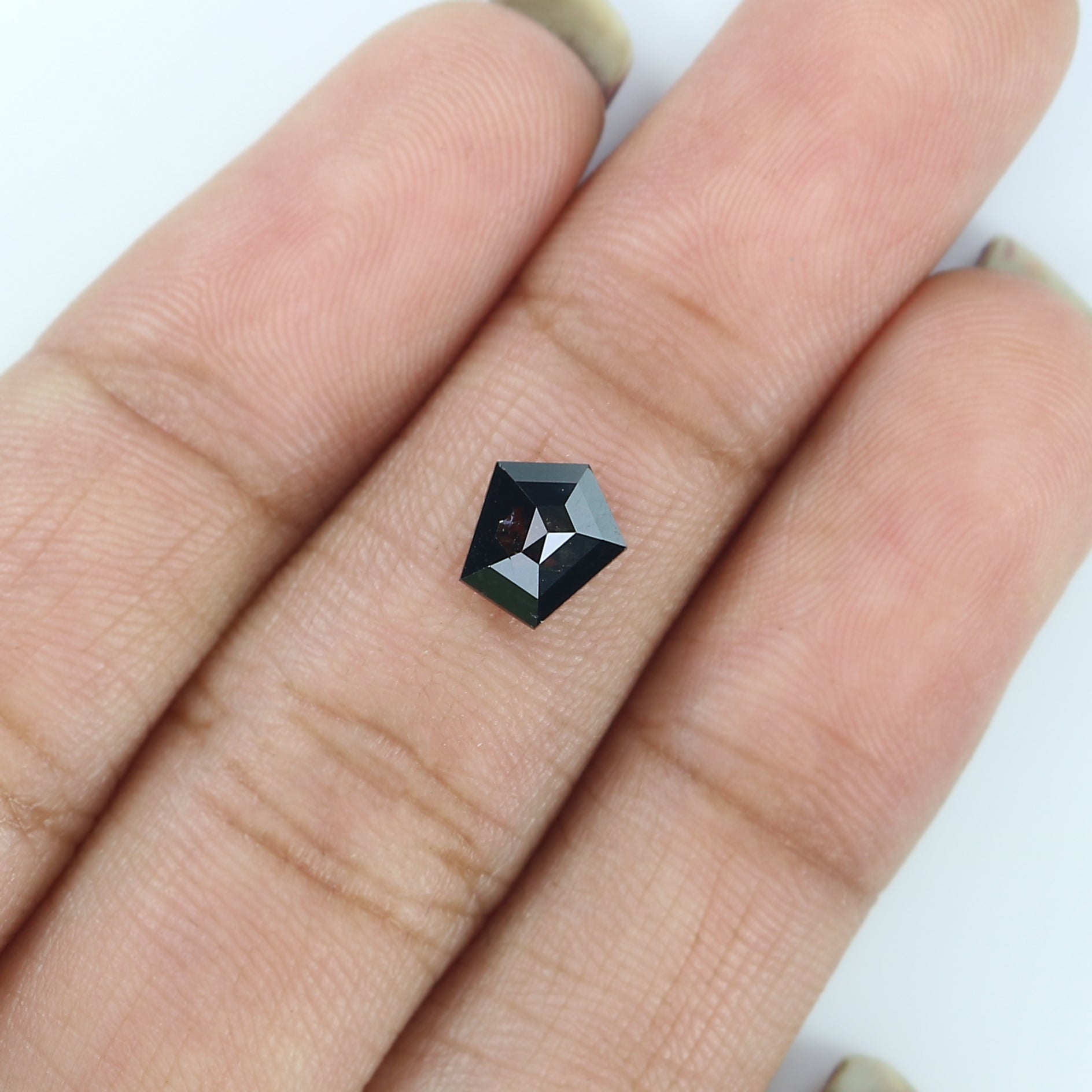 Natural Loose Pentagon Diamond, Black Color Pentagon Diamond, Natural Loose Diamond, Pentagon Rose Cut Diamond, 0.79 CT Pentagon Shape L9788