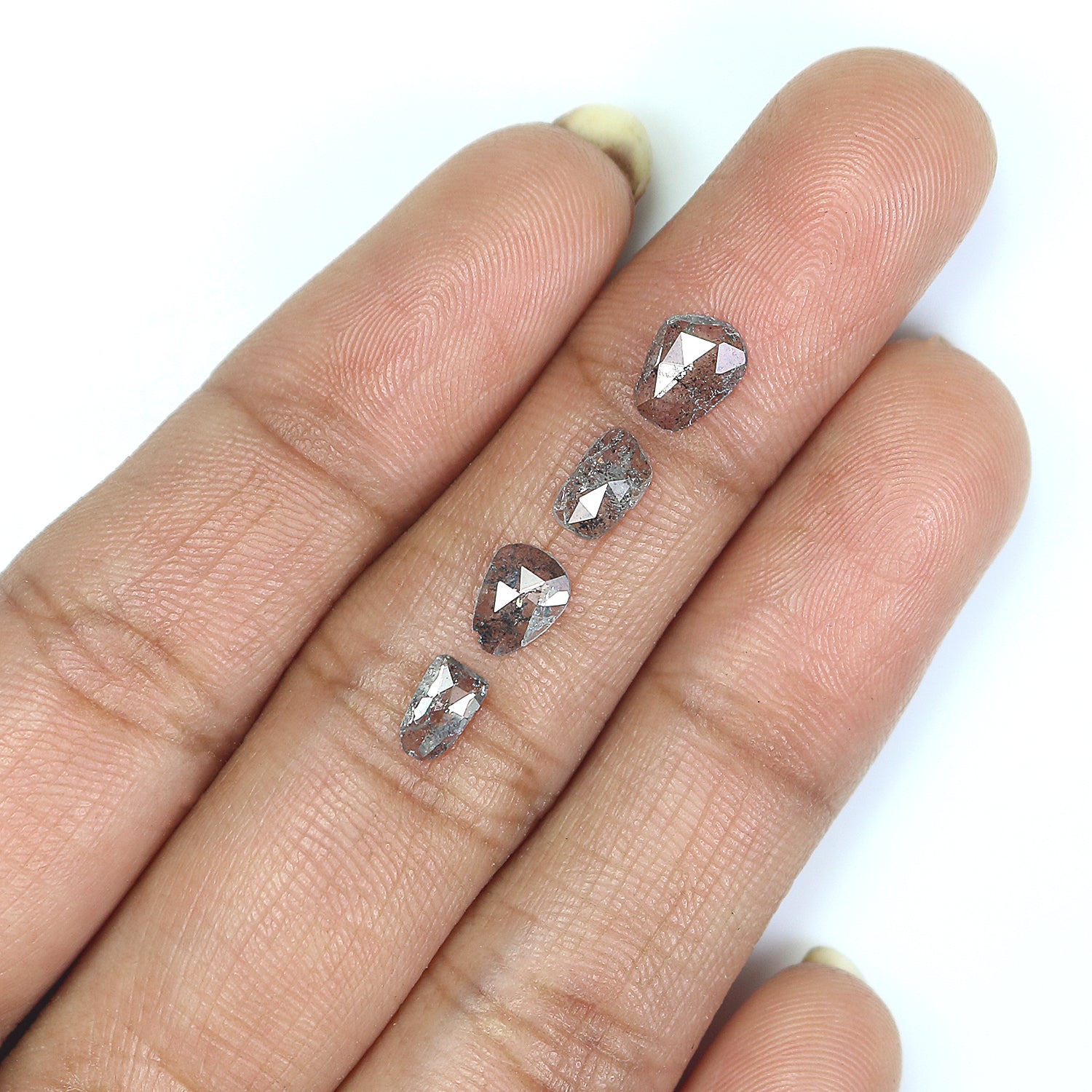 1.11 Ct Natural Loose Slice Cut Diamond Salt And Pepper Uncut Diamond 6.50 MM Natural Diamond Black Grey Color Irregular Cut Diamond LQ3300