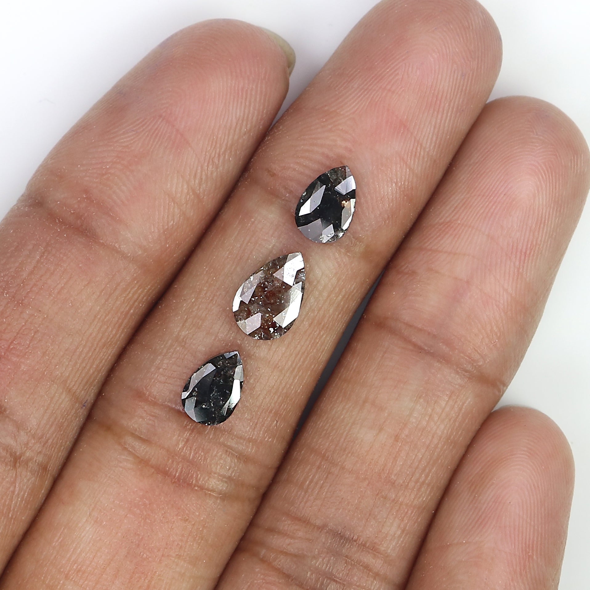 2.04 CT Natural Loose Pear Shape Diamond Black Color Pear Cut Diamond 8.20 MM Natural Loose Brown Color Diamond Pear Rose Cut Diamond LQ3163