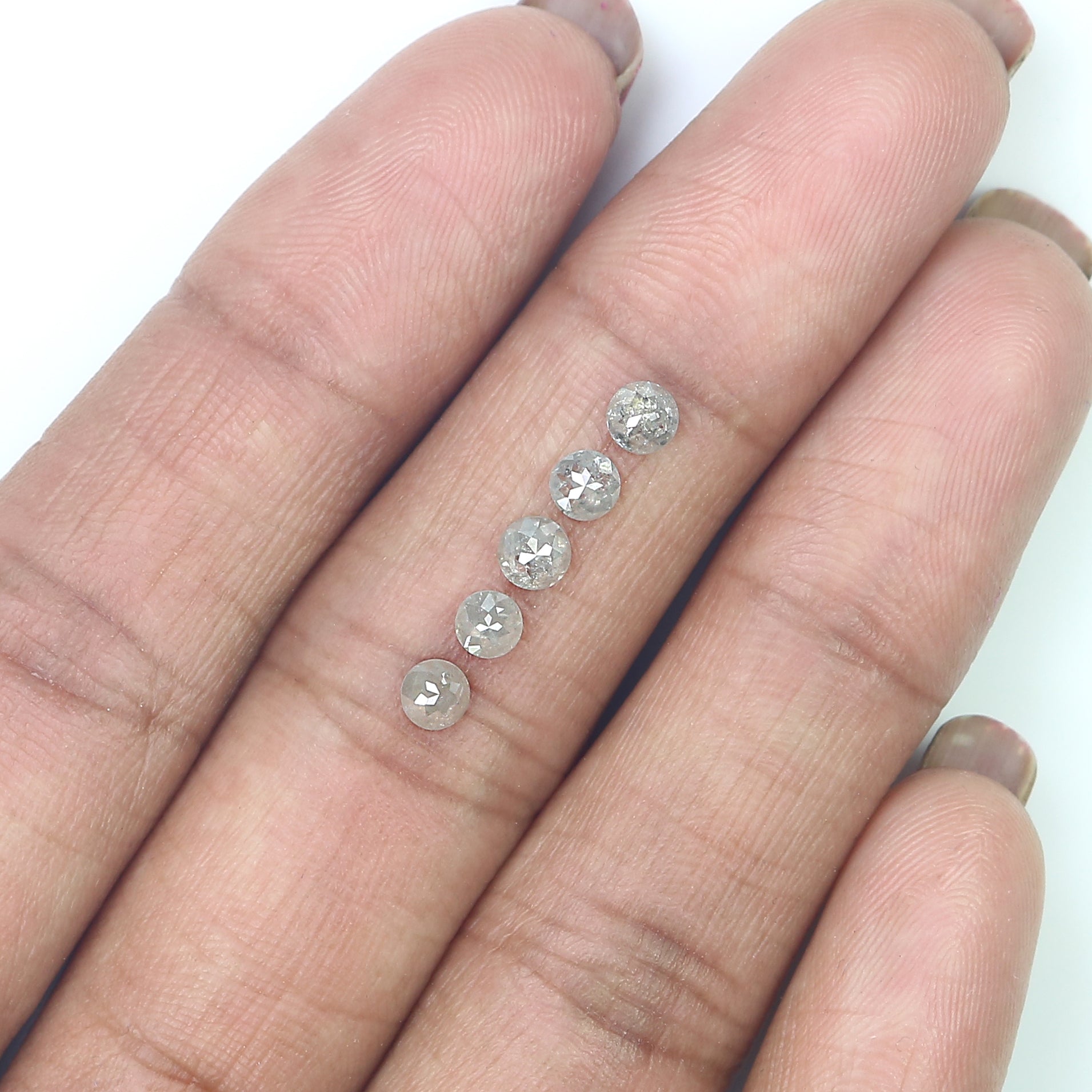 1.14 Ct Natural Loose Round Rose Cut Diamond Salt And Pepper Round Shape Diamond 3.45 MM Natural Grey Color Round Rose Cut Diamond LQ6088