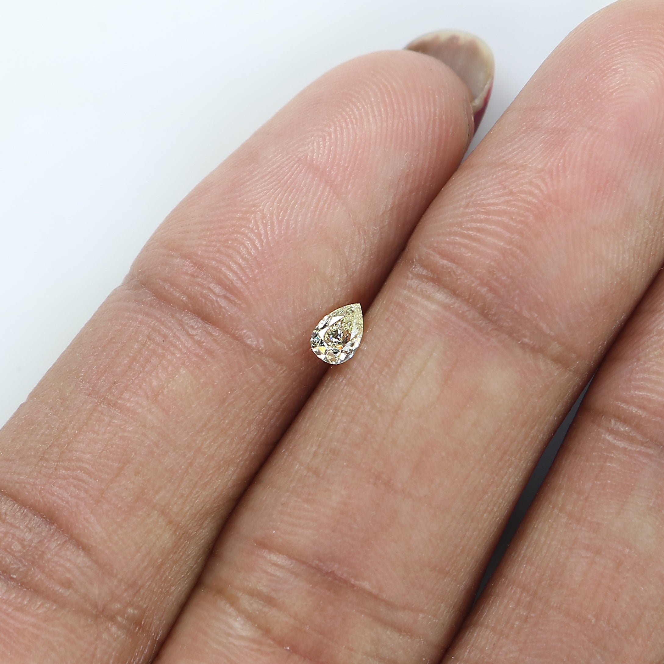 0.19 CT Natural Loose Diamond, Pear Diamond, Yellow Diamond, Rustic Diamond, Pear Cut Diamond, Fancy Color Diamond KR897