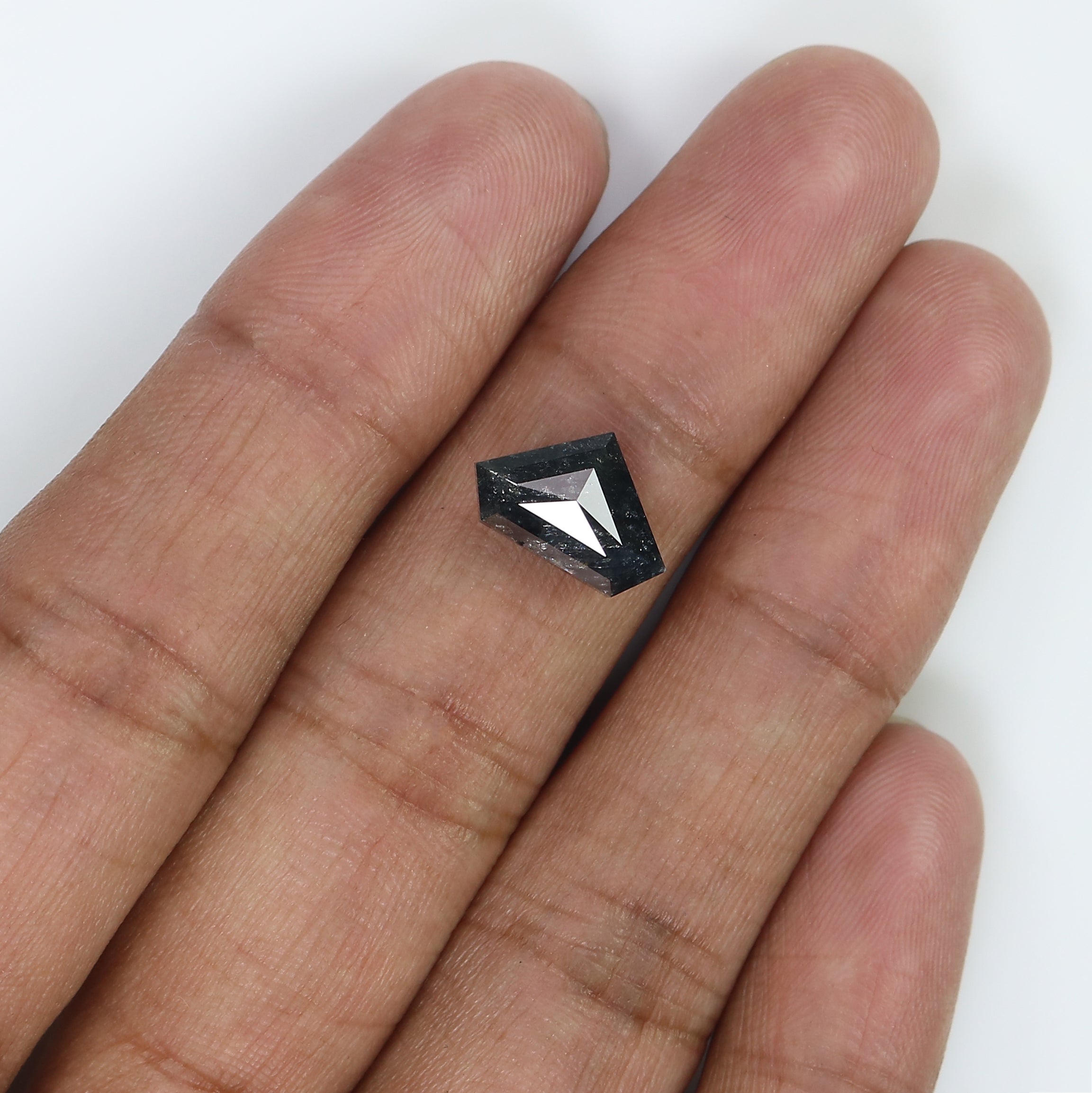 2.85 Ct Natural Loose Shield Diamond Black Color Shield Cut Diamond 11.80 MM Natural Loose Diamond Black Color Shield Shape Diamond QL8767