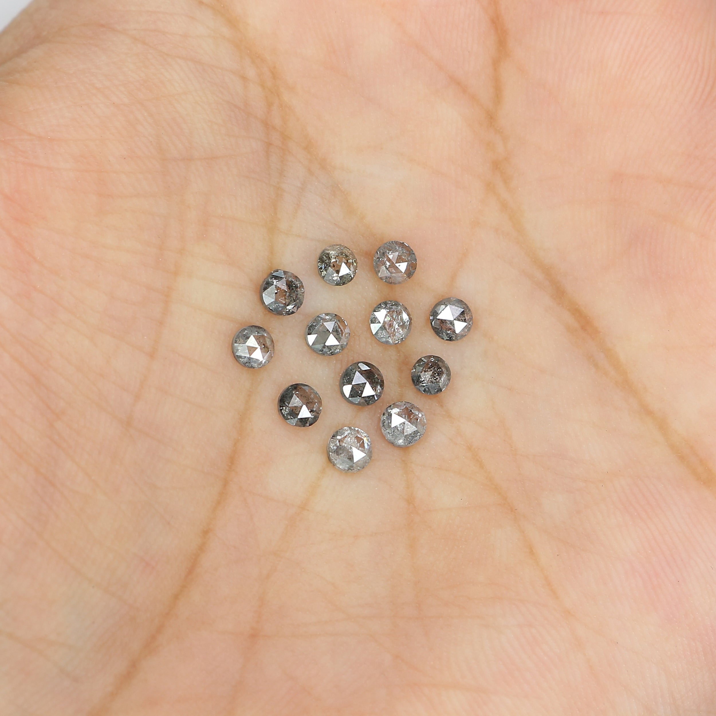 Natural Loose Round Cut Diamond, Salt And Pepper Round Diamond, Natural Loose Diamond, Round Rose Cut Diamond, 1.18 CT Round Shape KR2702