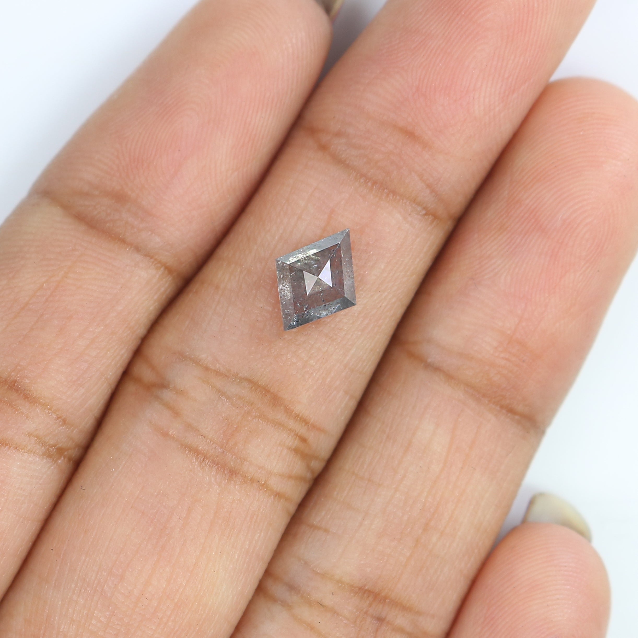 0.97 Ct Natural Loose Kite Shape Diamond Salt And Pepper Kite Diamond 8.25 MM Natural Diamond Black Grey Color Kite Rose Cut Diamond QL3065