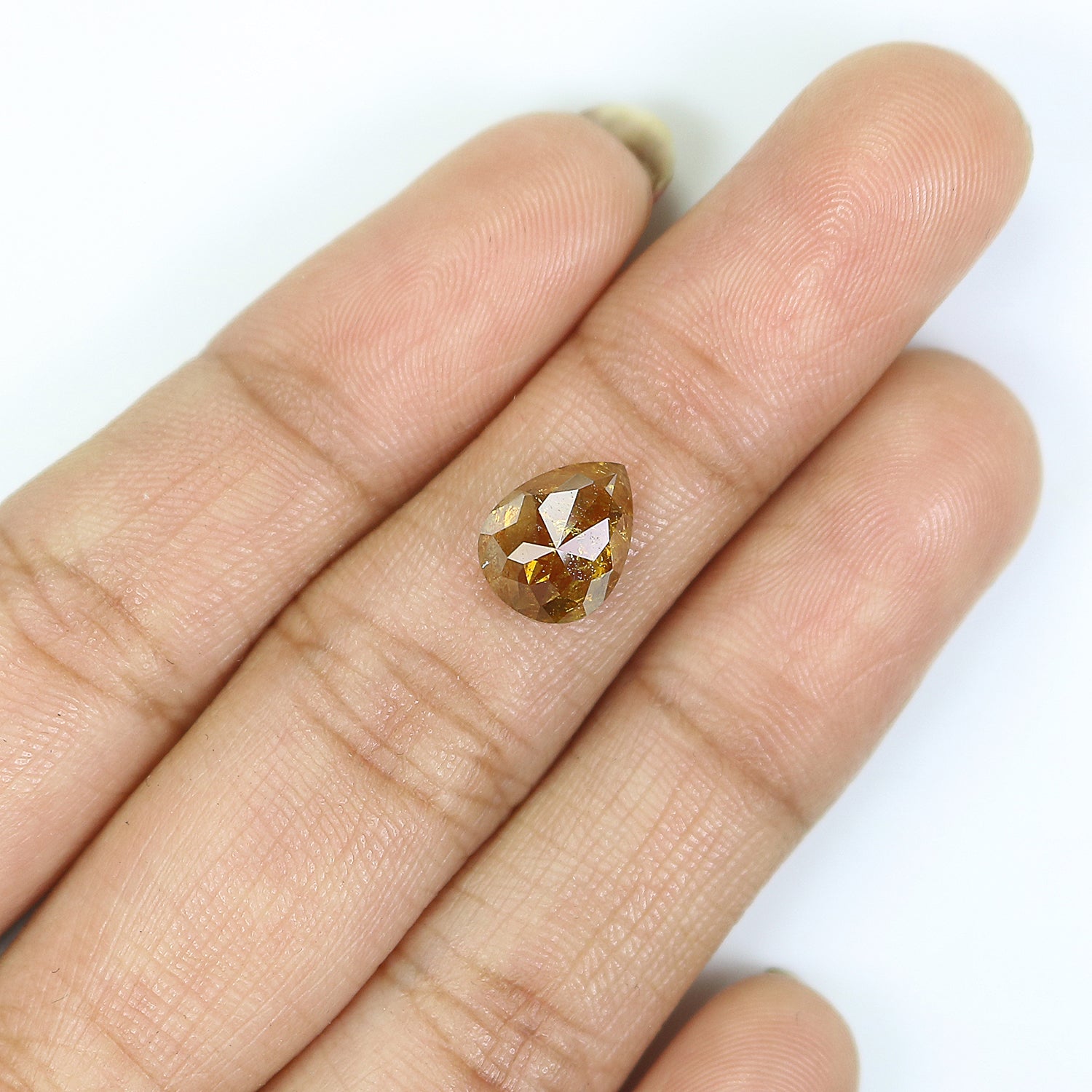 2.63 CT Natural Loose Pear Shape Diamond Yellow Color Pear Cut Diamond 9.00 MM Natural Loose Yellow Color Pear Rose Cut Diamond LQ3276