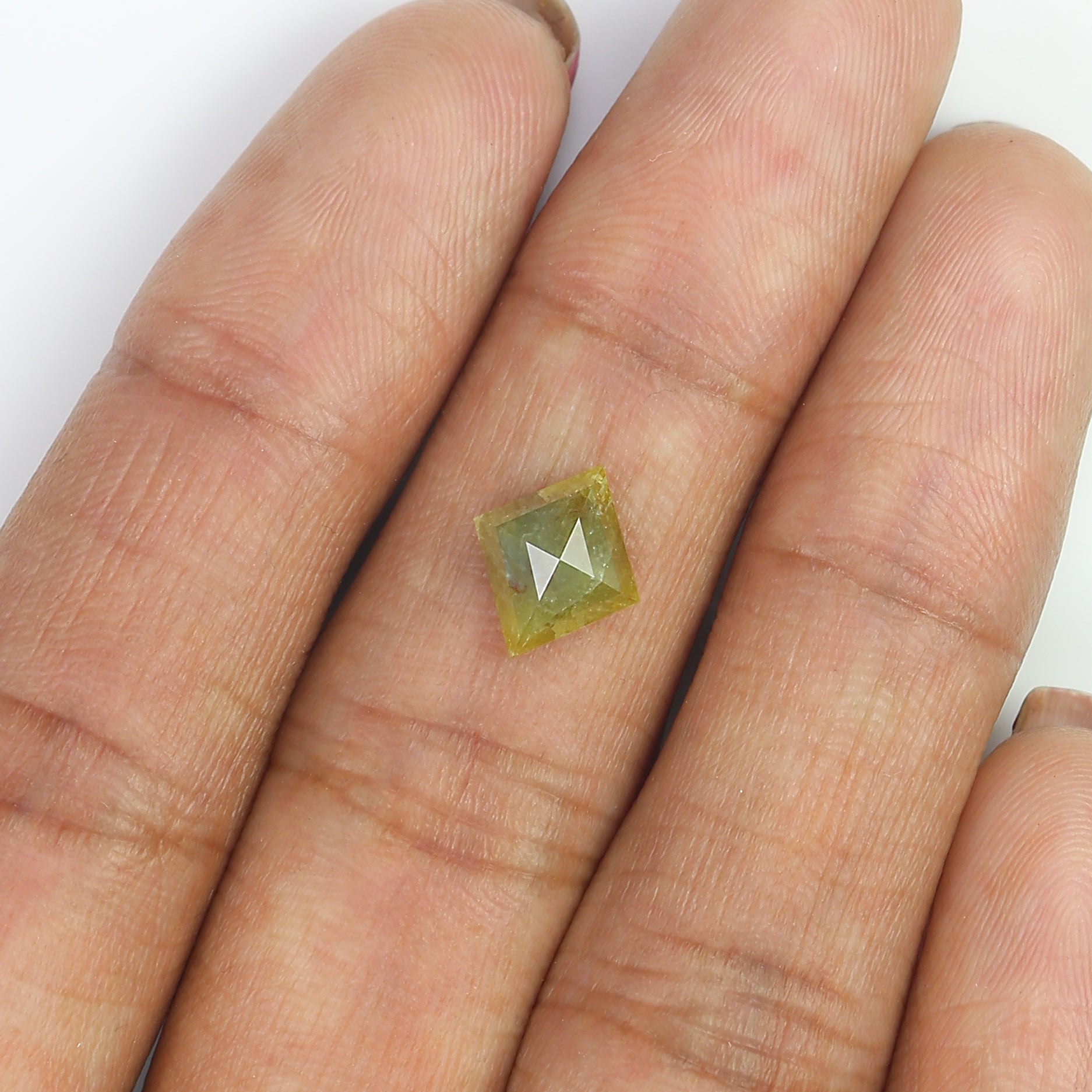 1.61 Ct Natural Loose Kite Shape Diamond Yellow Color Kite Shape Diamond 9.60 MM Natural Loose Diamond Yellow Kite Rose Cut Diamond QL8814