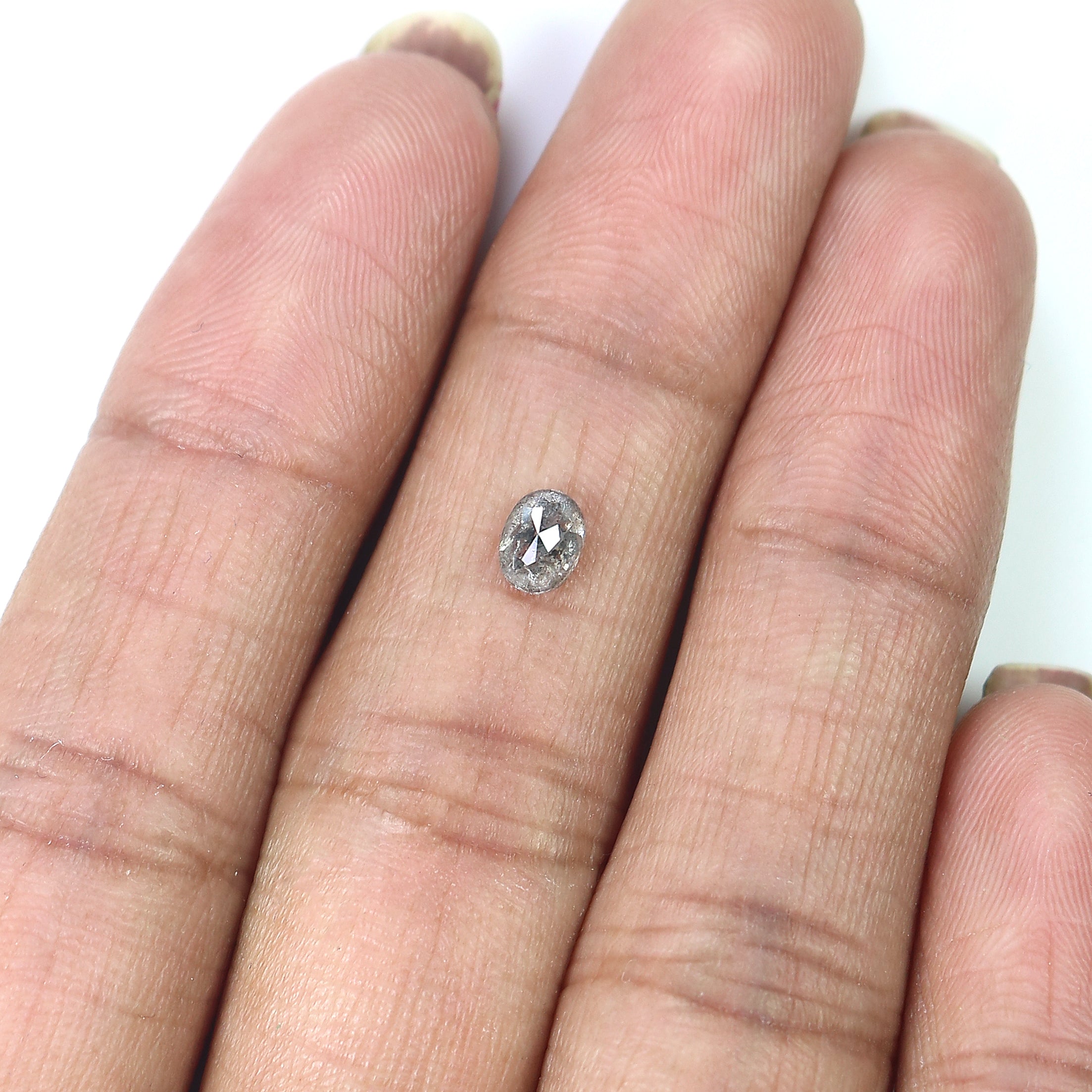 0.46 Ct Natural Loose Oval Shape Diamond Black Grey Color Oval Cut Diamond 5.10 MM Natural Loose Salt and Pepper Oval Shape Diamond QL383