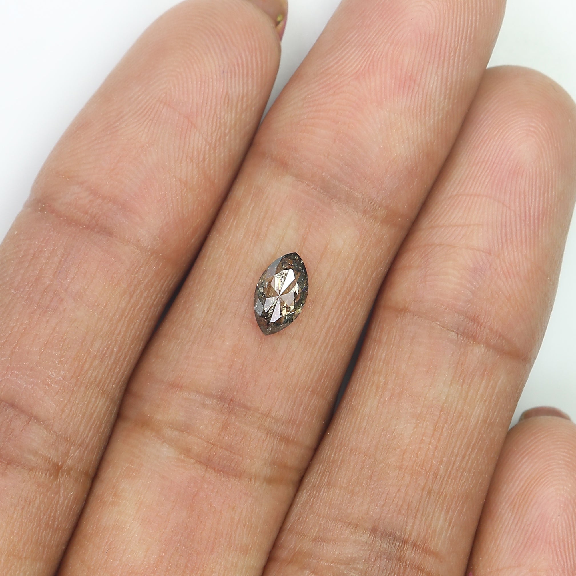 0.57 CT Natural Loose Marquise Shape Diamond Salt And Pepper Marquise Cut Diamond 7.05 MM Black Grey Color Marquise Rose Cut Diamond LQ3178