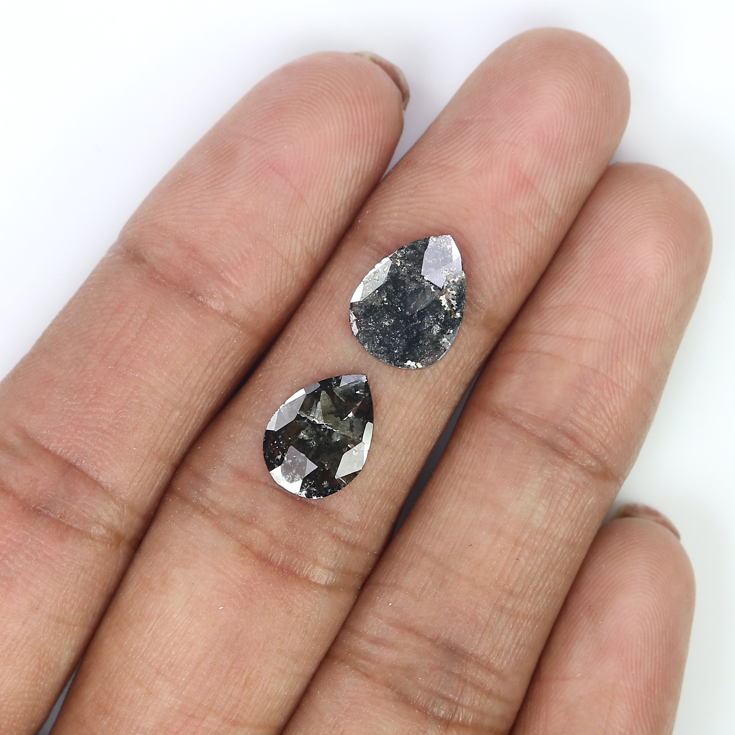 2.37 CT Natural Loose Pear Shape Pair Diamond Brown Color Diamond 11.10 MM Natural Diamond Pear Cut Diamond Pear Black Color Diamond LQ3166