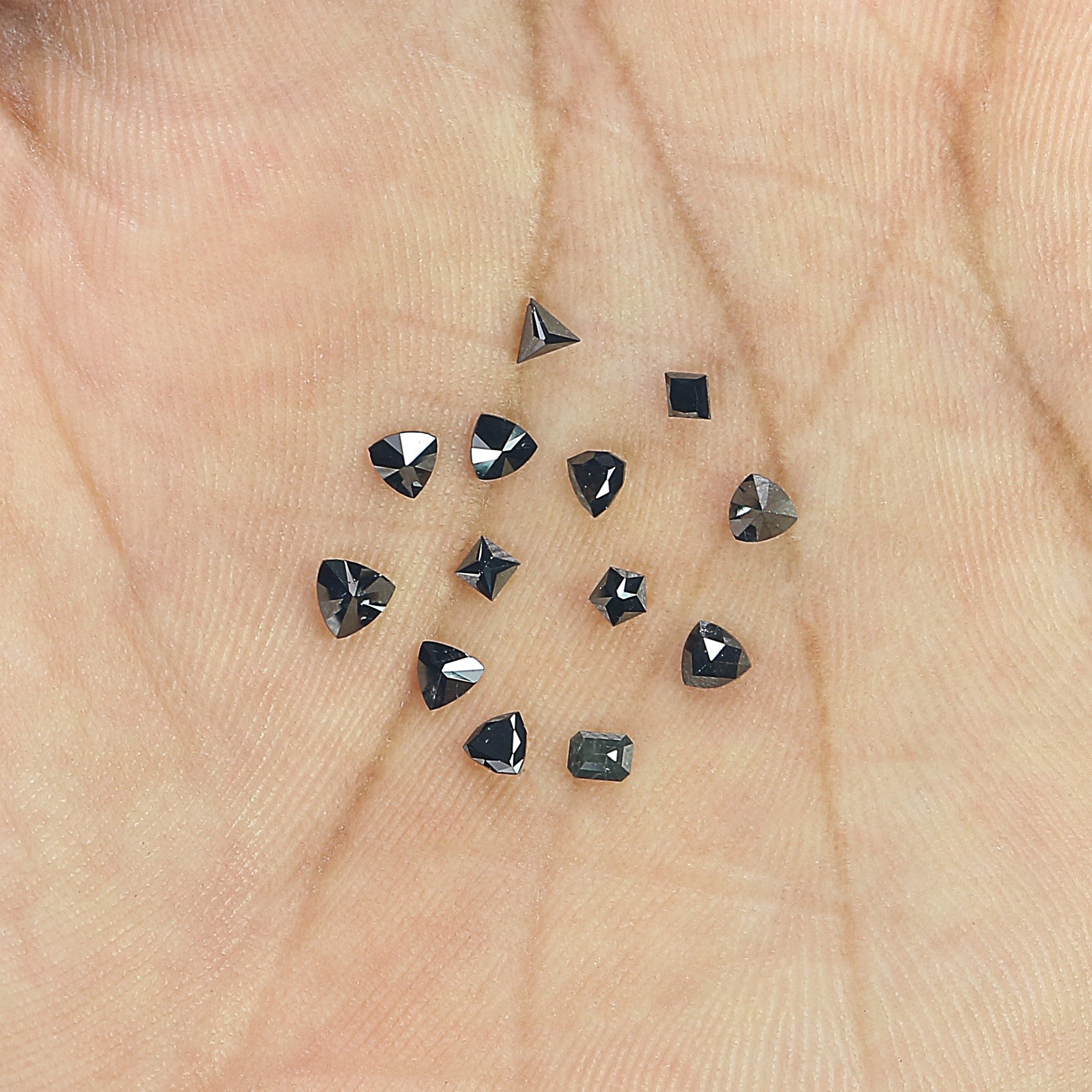 1.14 CT Natural Loose Mix Shape Diamond Black Color Mix Shape Diamond 2.15 MM Natural Loose Black Color Mix Shape Rose Cut Diamond LQ1847