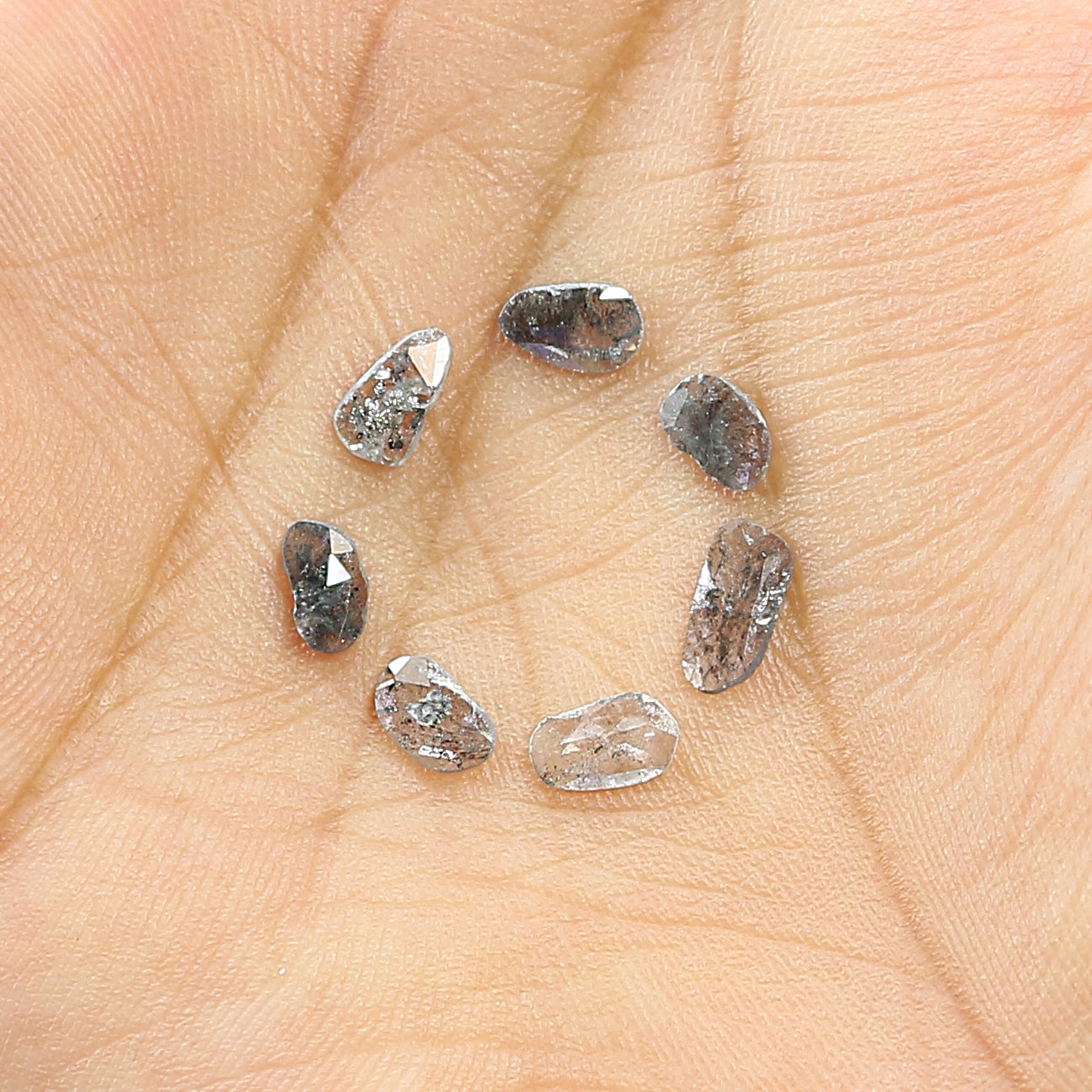 1.16 Ct Natural Loose Slice Shape Diamond Slice Salt And Pepper Diamond 4.80 MM Slice Natural Loose Diamond Slice Black Grey Diamond LQ3033