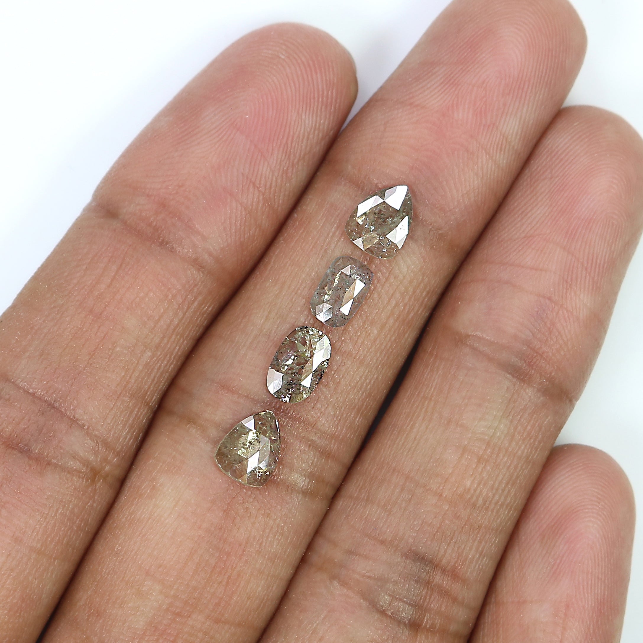 1.35 CT Natural Loose Mix Shape Diamond Salt And Pepper Mix Shape Diamond 5.95 MM Natural Grey Color Mix Shape Rose Cut Diamond LQ6915