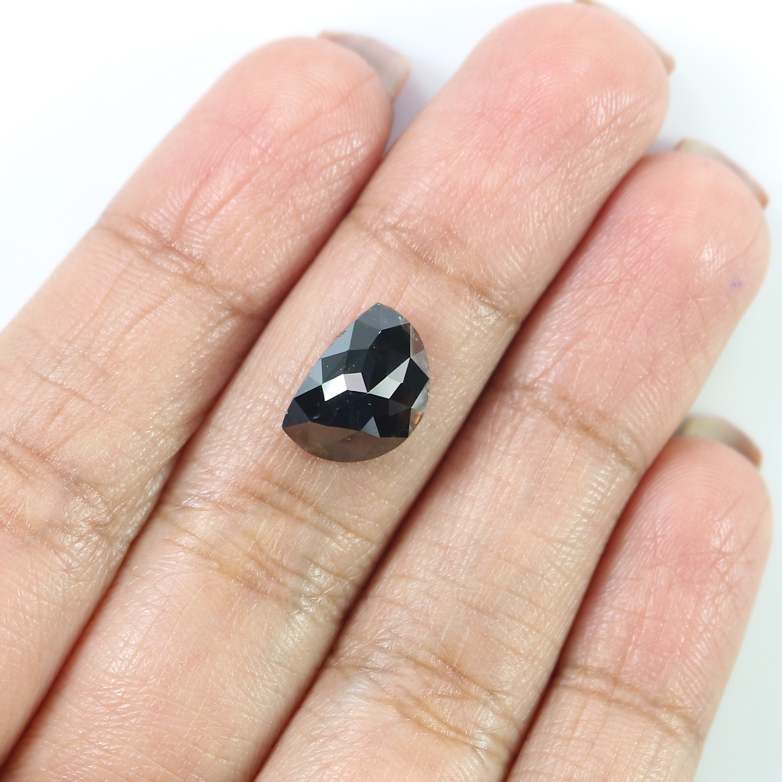 4.10 CT Natural Loose Half Moon Shape Diamond Black Color Half Moon Diamond 11.30 MM Natural Black Color Half Moon Rose Cut Diamond QL9053