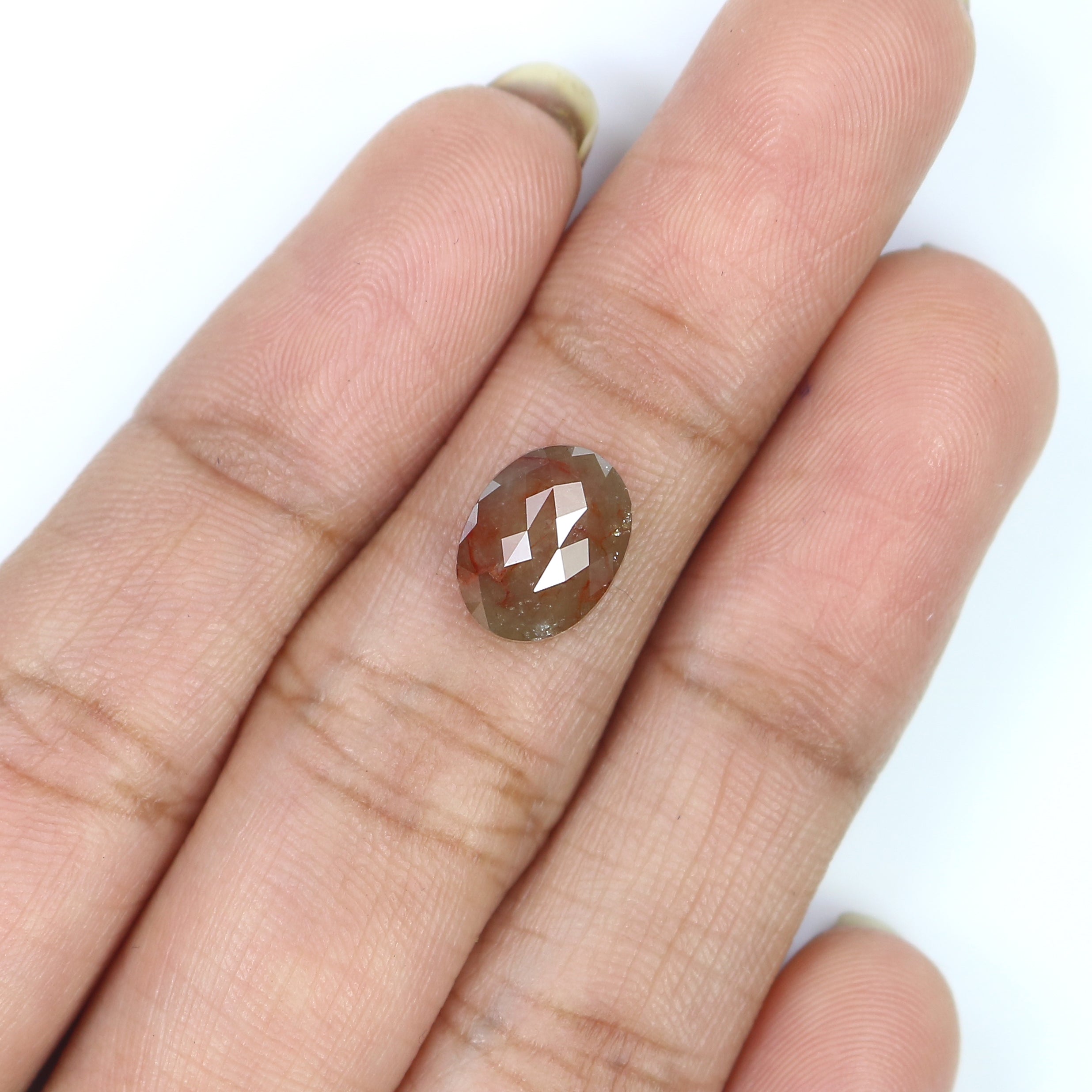 2.27 Ct Natural Loose Diamond Oval Grey Brown Color I3 Clarity 9.60 MM KDL7876