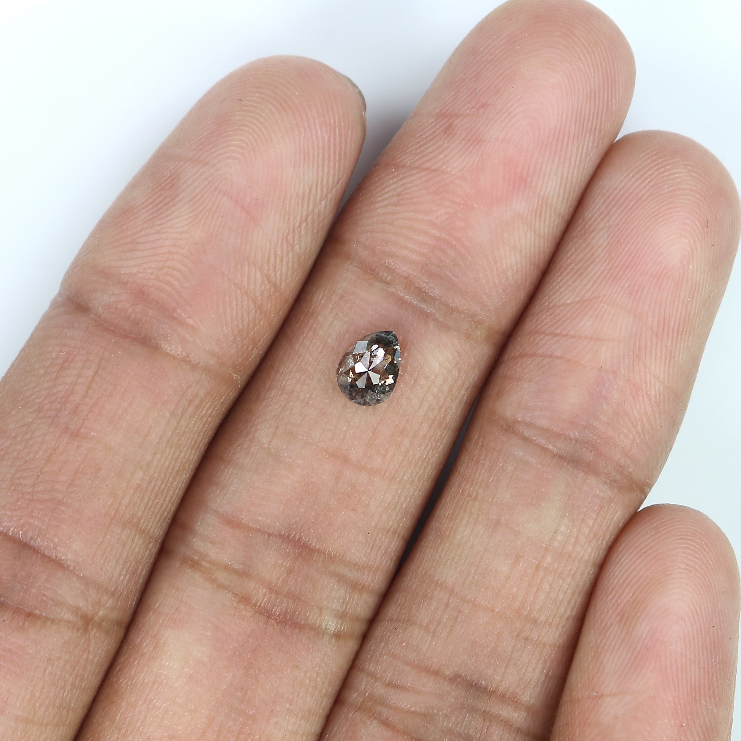 0.42 Ct Natural Loose Pear Shape Diamond Salt And Pepper Pear Cut Diamond 5.60 MM Natural Loose Diamond Pear Shape Rose Cut Diamond QL3144