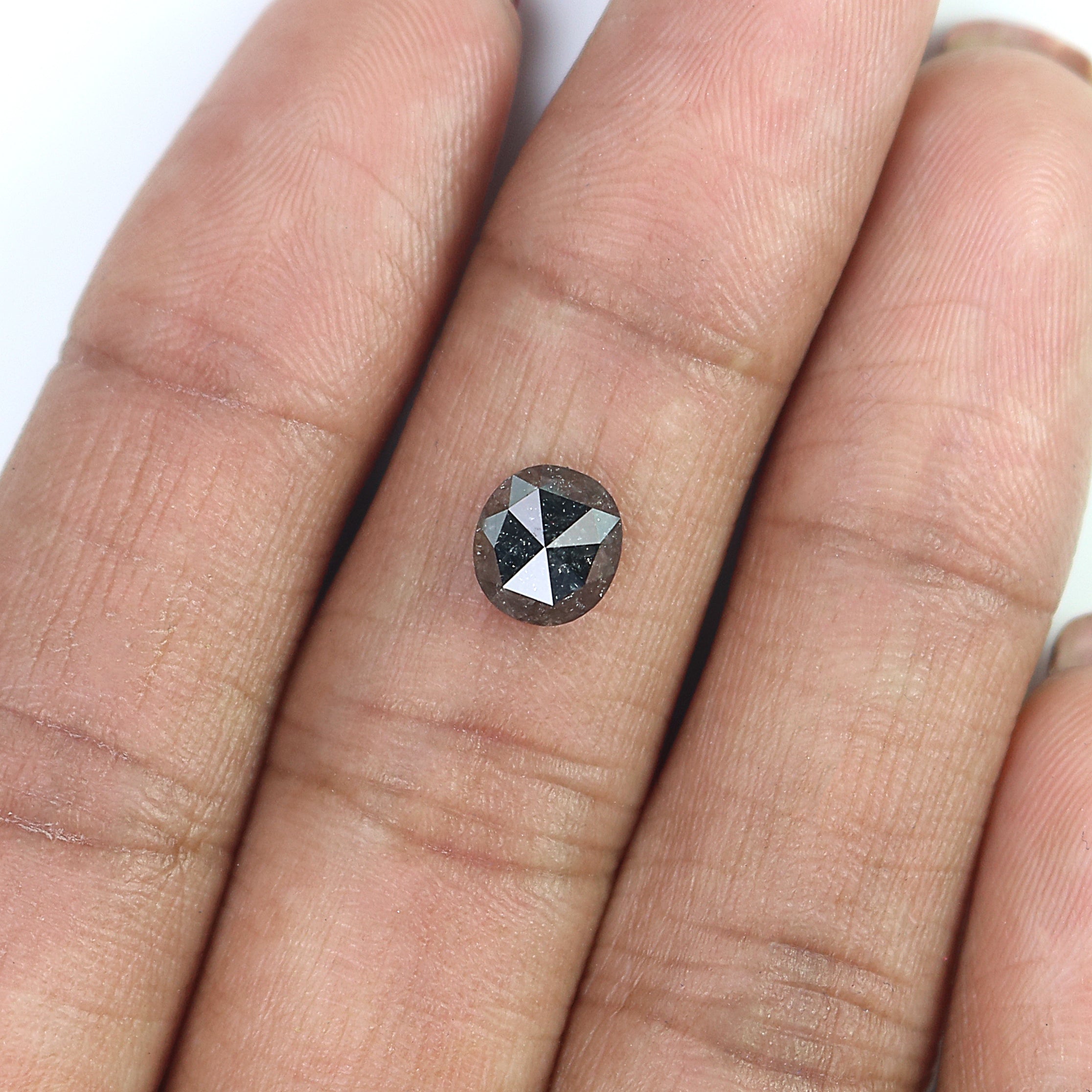 1.57 CT Natural Loose Oval Shape Diamond Black Loose Oval Shape Diamond 6.90 MM Natural Loose Black Color Oval Rose Cut Diamond QK1953