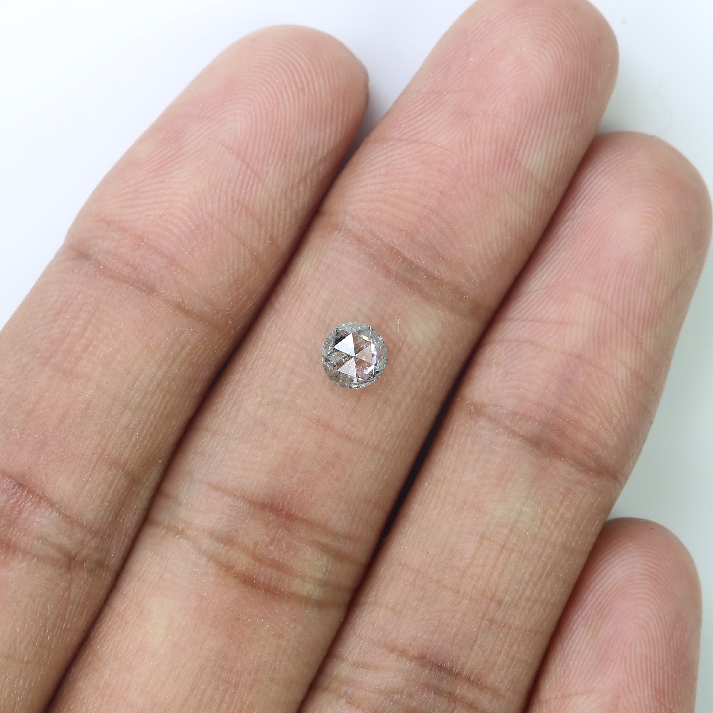 0.35 CT Natural Loose Round Rose Cut Diamond Salt And Pepper Round Shape Diamond 4.65 MM Natural Black Grey Round Rose Cut Diamond QL3141