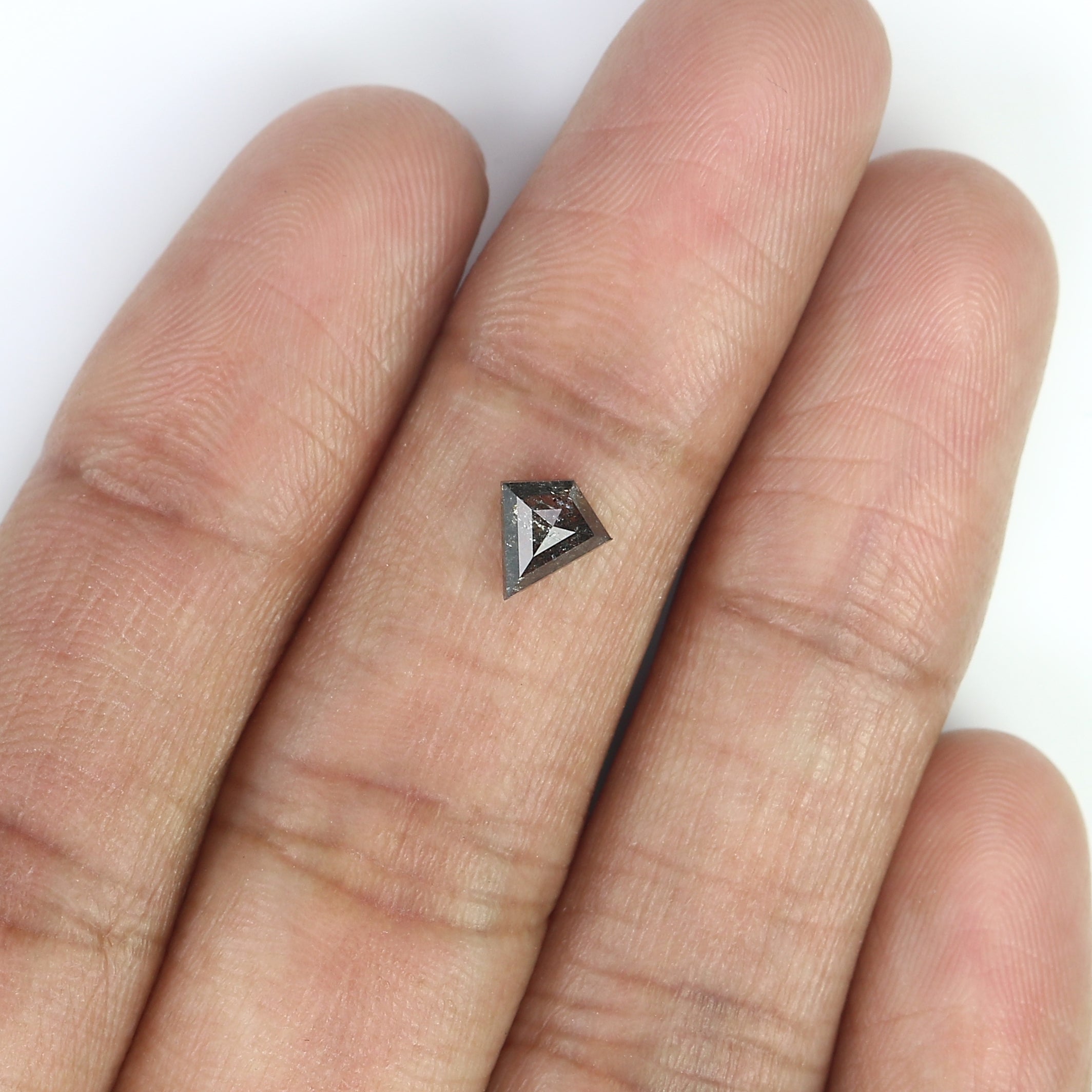 0.53 Ct Natural Loose Kite Shape Diamond Salt And Pepper Kite Diamond 6.30 MM Natural Diamond Black Grey Color Kite Rose Cut Diamond QL3131