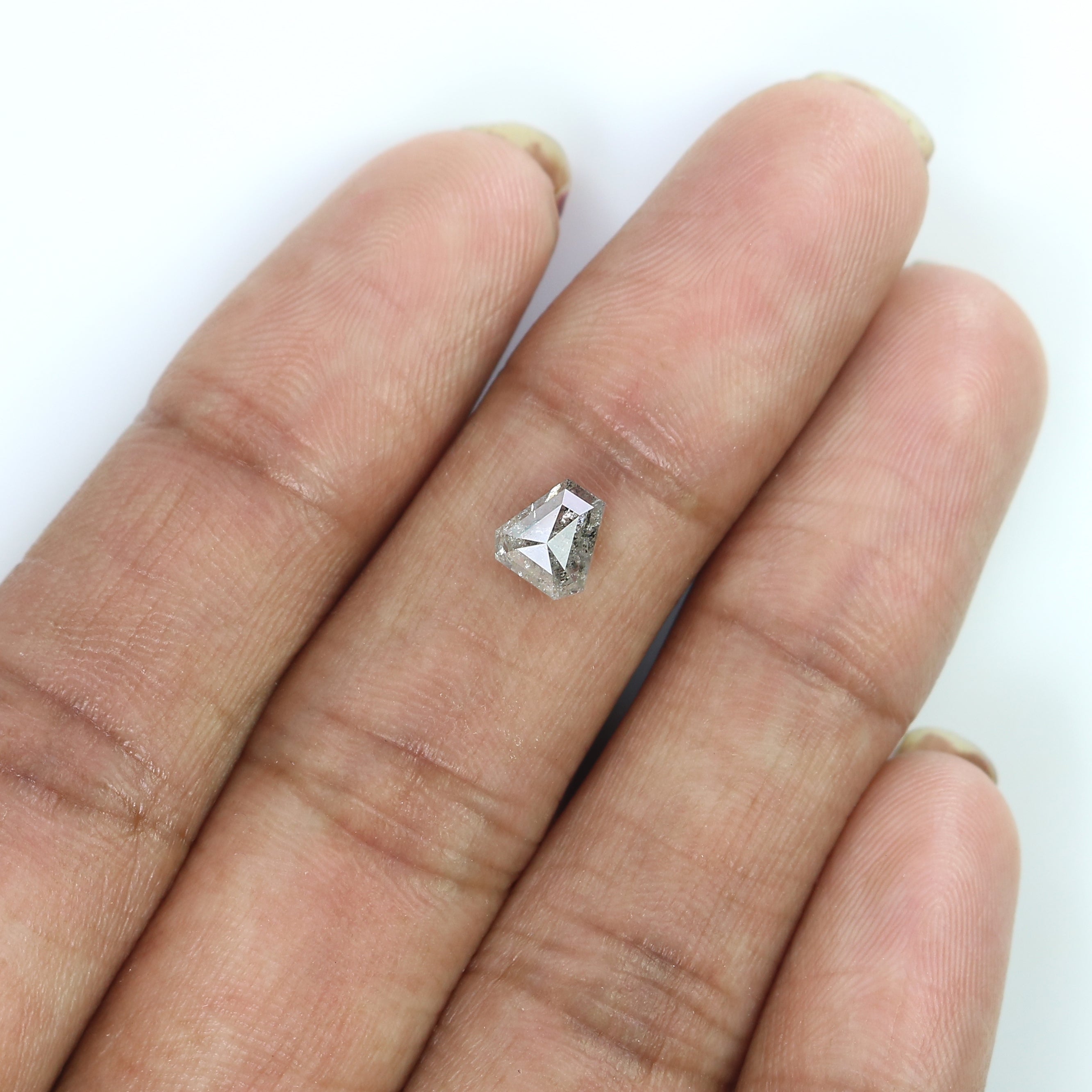 0.78 CT Natural Loose Coffin Shape Diamond Salt And Pepper Coffin Cut Diamond 5.70 MM Black Grey Color Coffin Shape Rose Cut Diamond QL8907