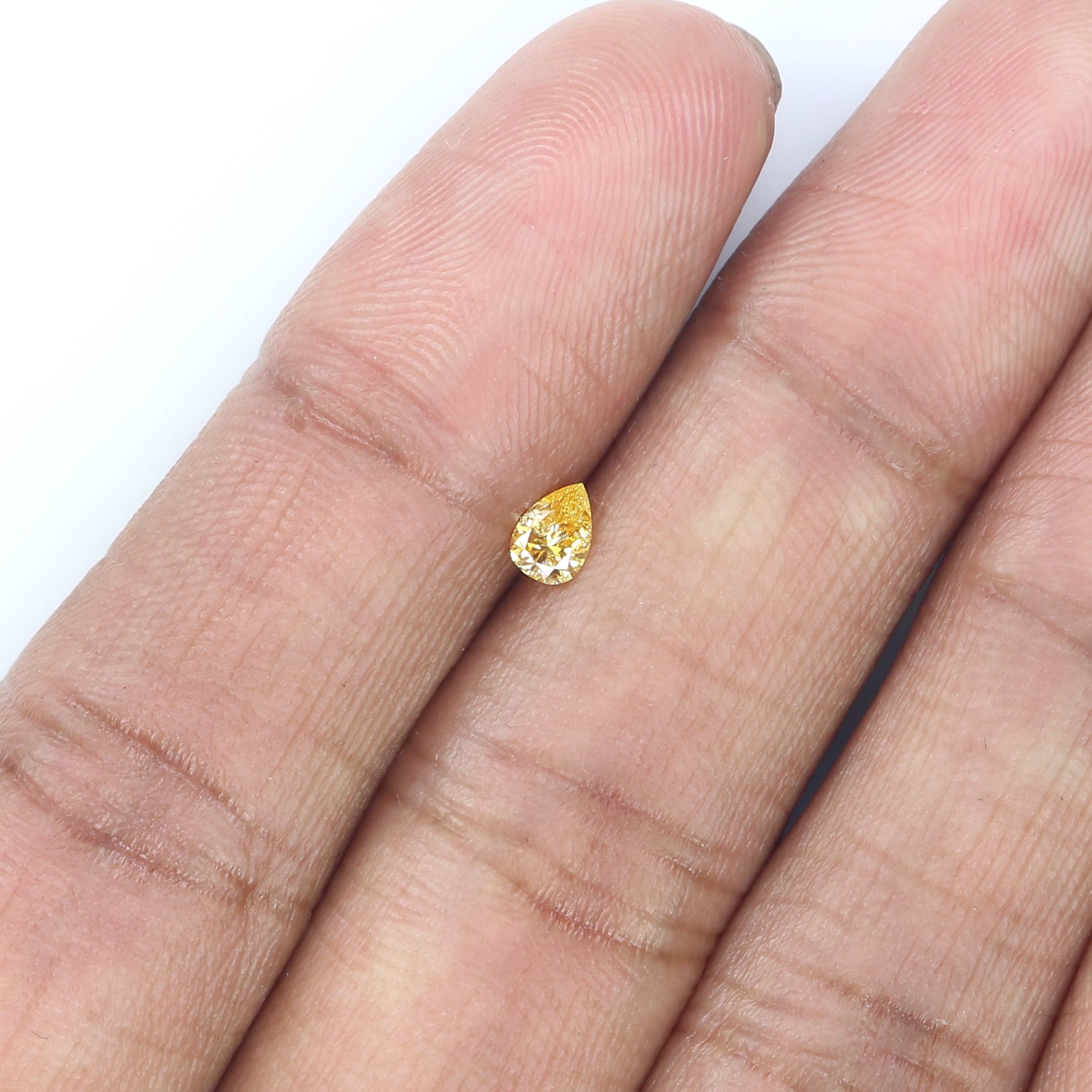 0.20 Ct Natural Loose Pear Shape Diamond Orange Color Pear Cut Diamond 4.50 MM Natural Loose Orange Color Pear Brilliant Cut Diamond QL5669