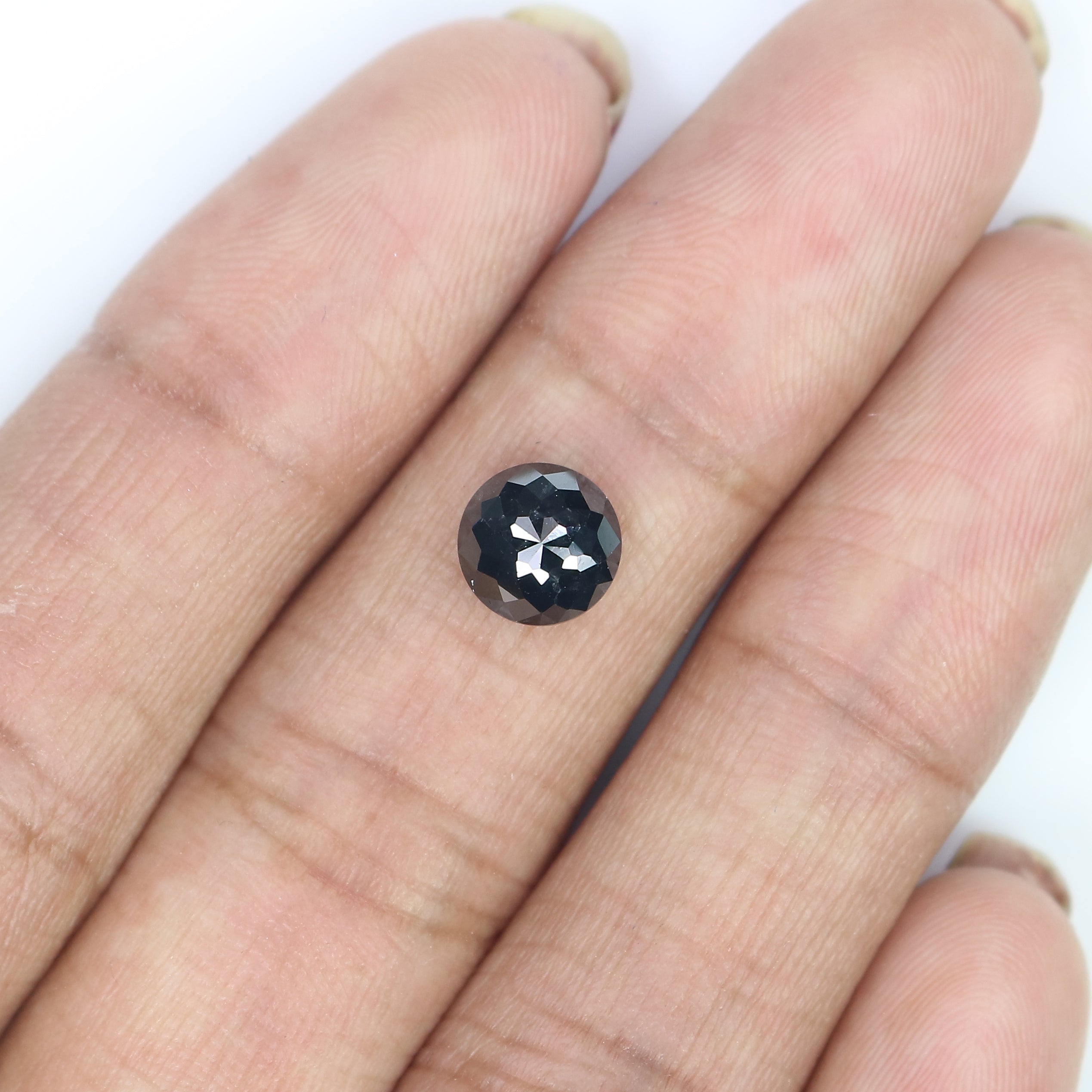 1.71 CT Natural Loose Round Rose Cut Diamond Black Color Round Shape Diamond 7.00 MM Natural Loose Black Color Round Rose Cut Diamond LQ6839