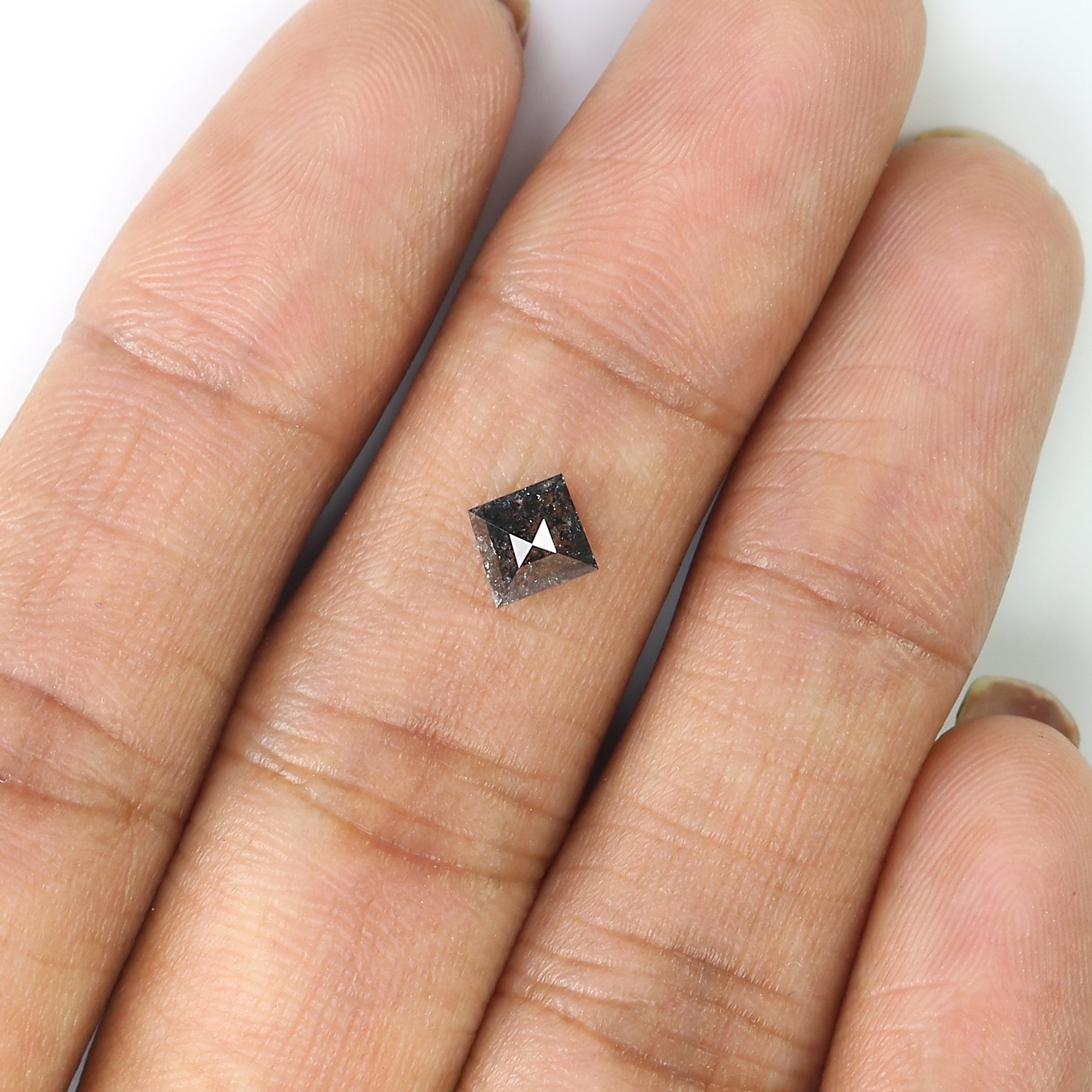 0.60 CT Natural Loose Kite Shape Diamond Salt And Pepper Kite Shape Diamond 6.80 MM Natural Black Grey Color Kite Rose Cut Diamond QL159