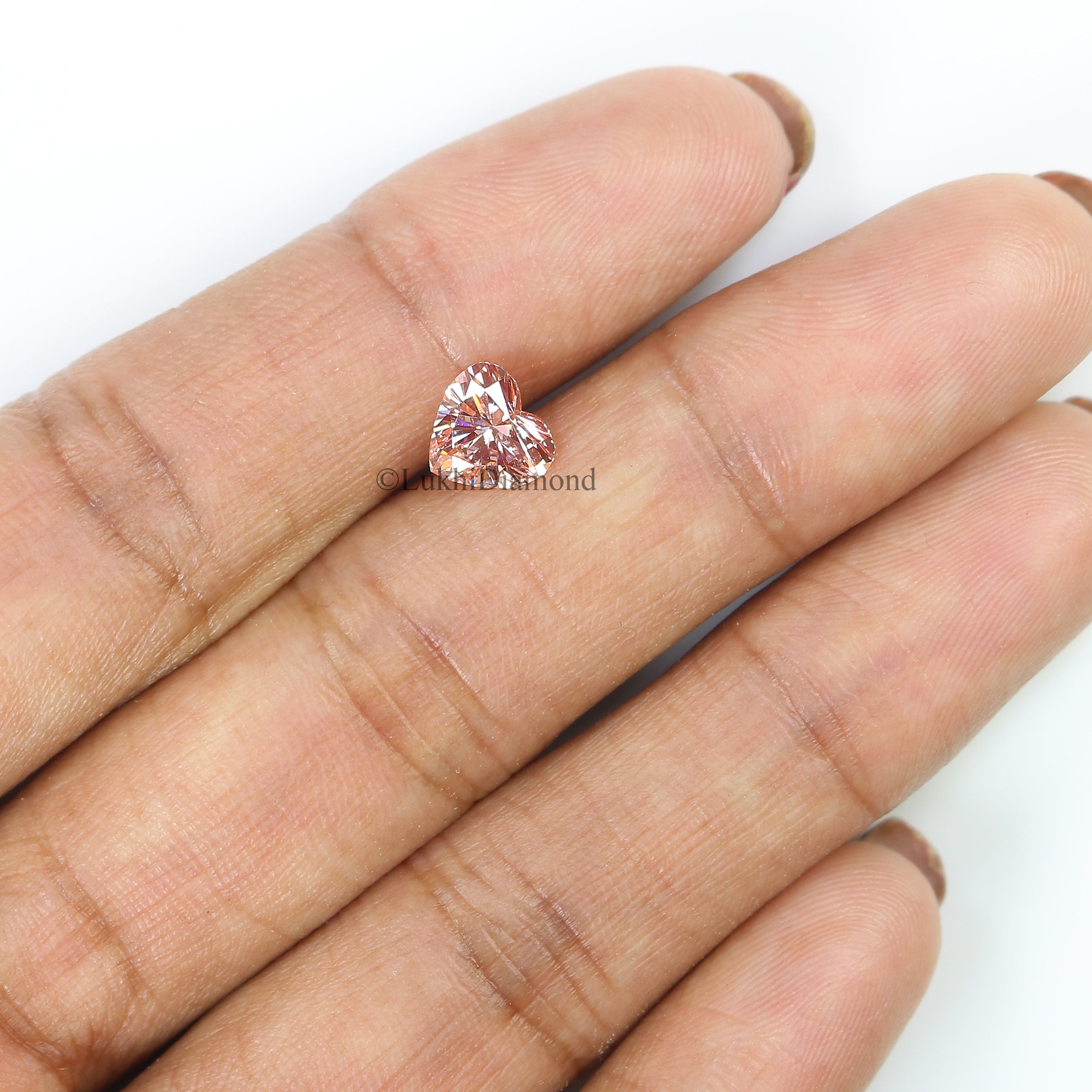 1.04 CT IGI Certified Heart Brilliant Cut Fancy Vivid Pink Color VS1 Clarity Diamond Lab Grown Diamond Lab Created Heart CVD Diamond L3202