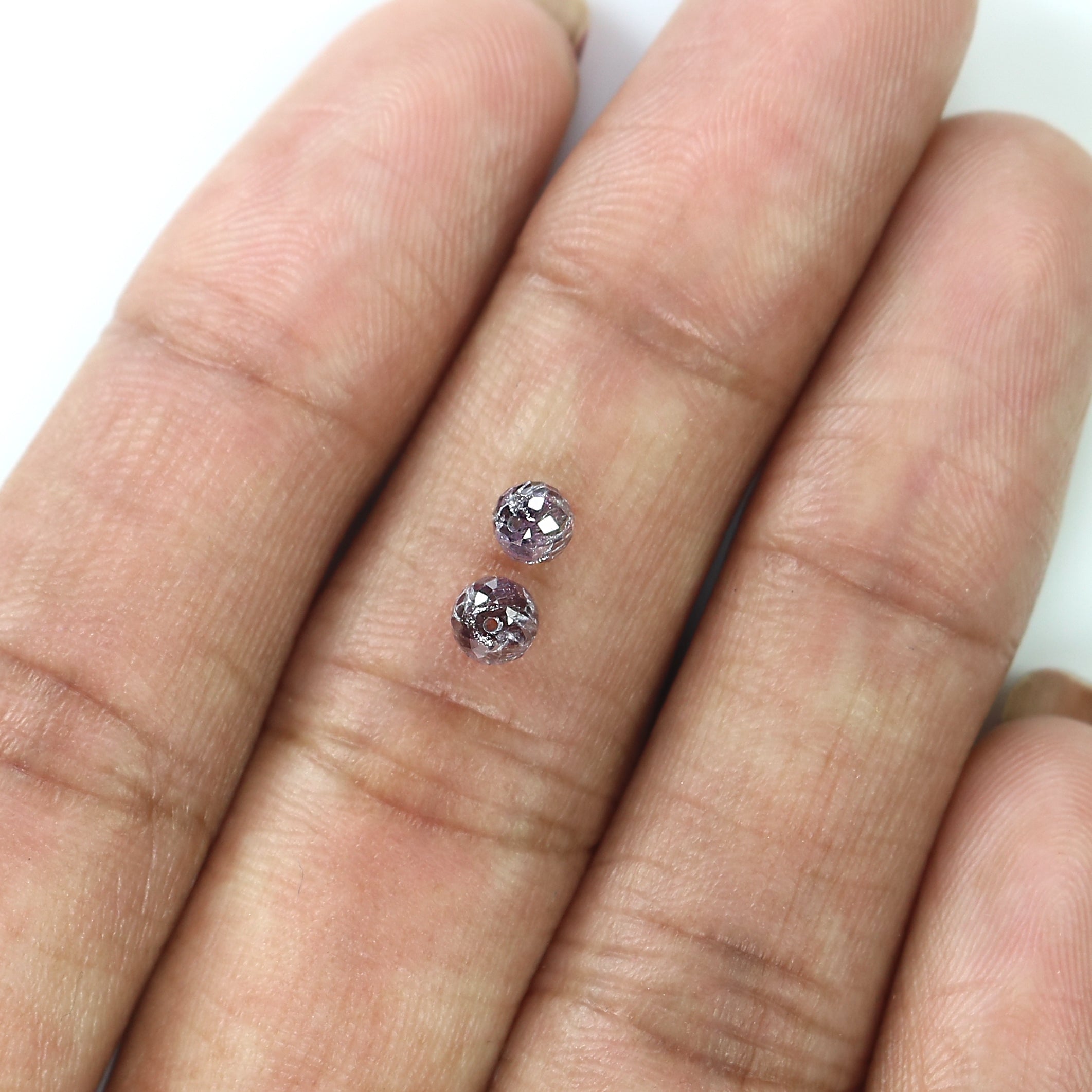 0.88 CT Natural Loose Bead Shape Diamond Pink Color Bead Cut Diamond 3.65 MM Natural Loose Pink Color Diamond Bead Rose Cut Diamond LQ9898