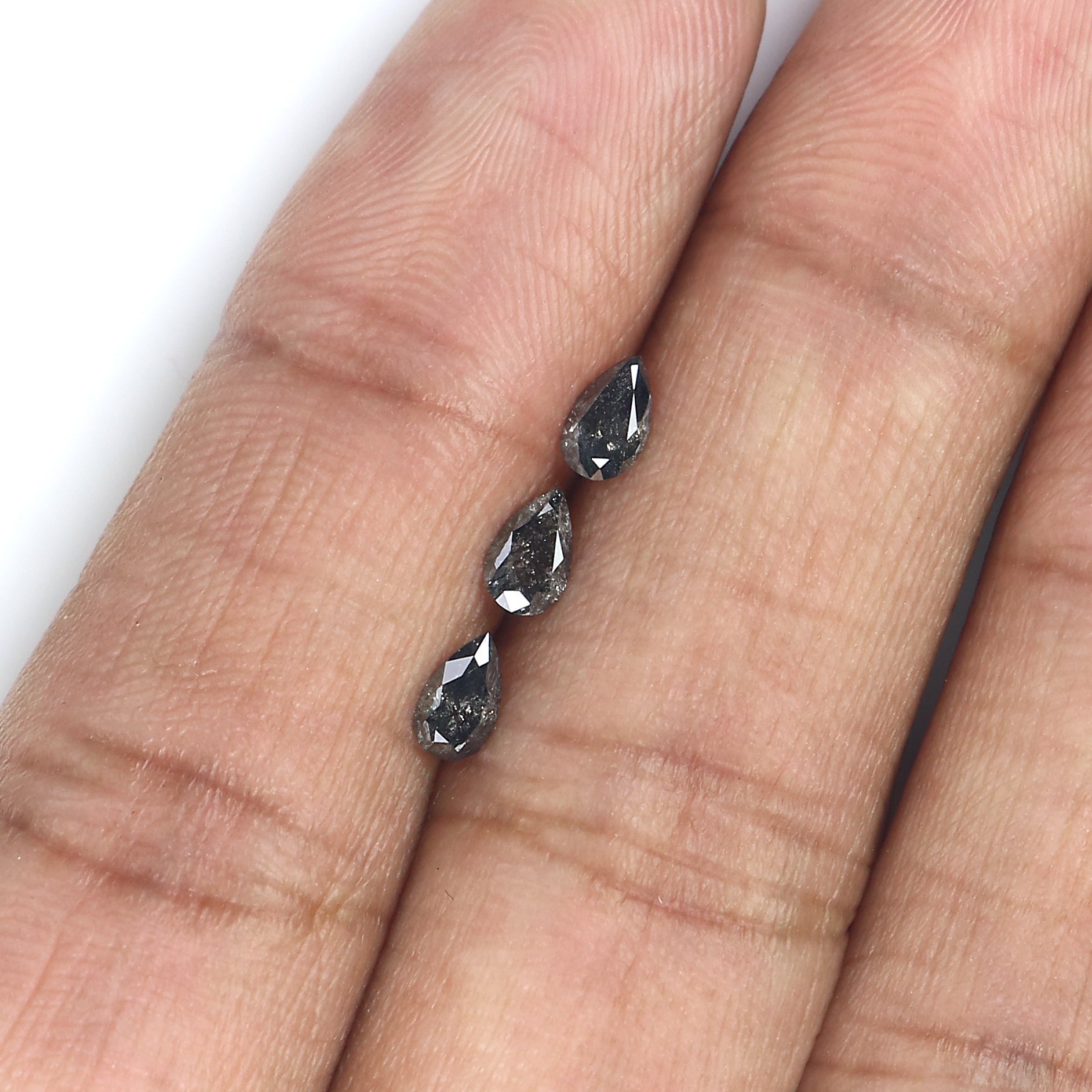 0.60 CT Natural Loose Pear Shape Diamond Salt And Pepper Pear Cut Diamond 5.00 MM Natural Black Grey Color Pear Brilliant Cut Diamond LQ1967