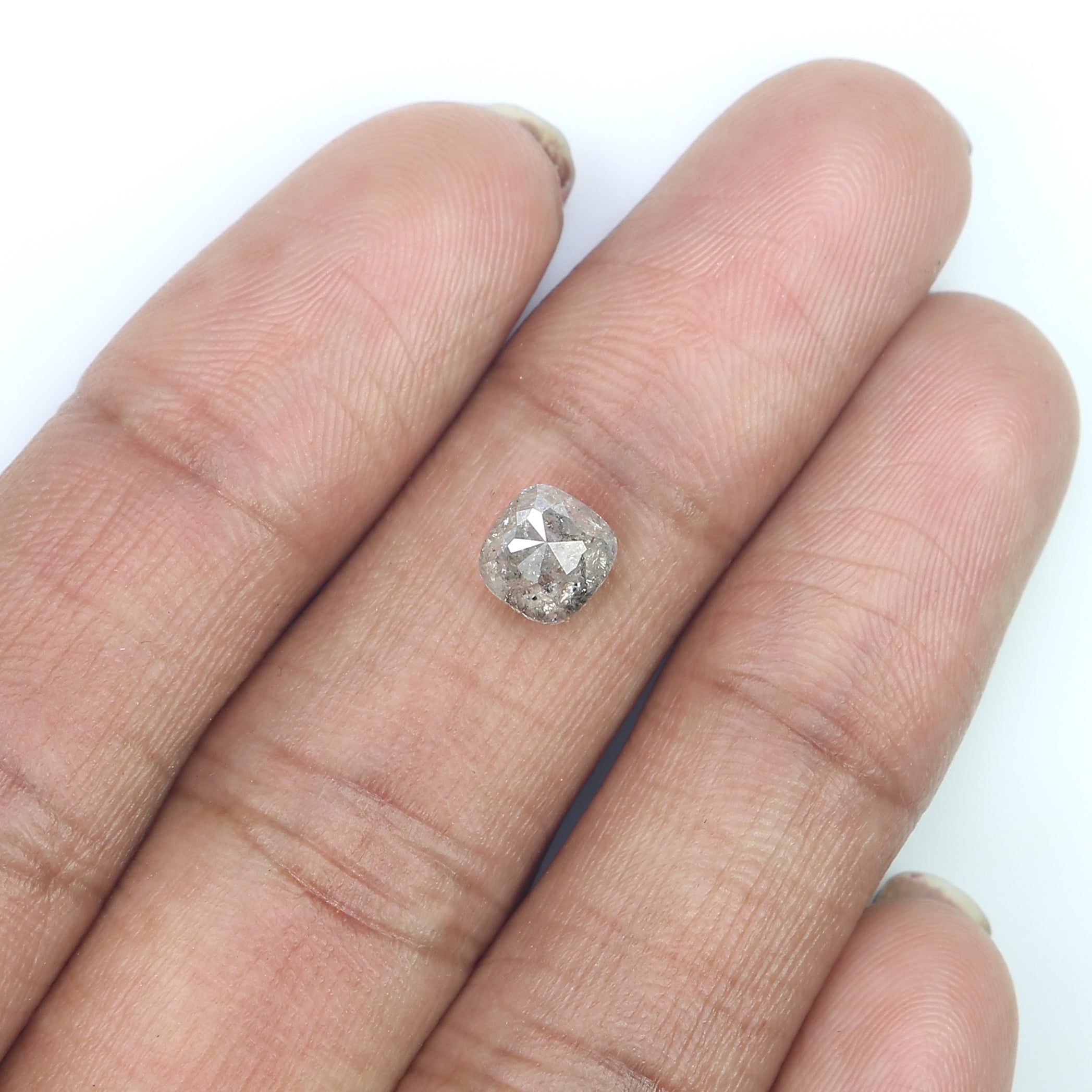 1.17 CT Natural Loose Cushion Shape Diamond Grey Color Cushion Diamond 5.80 MM Natural Loose Grey Diamond Cushion Rose Cut Diamond QL6180