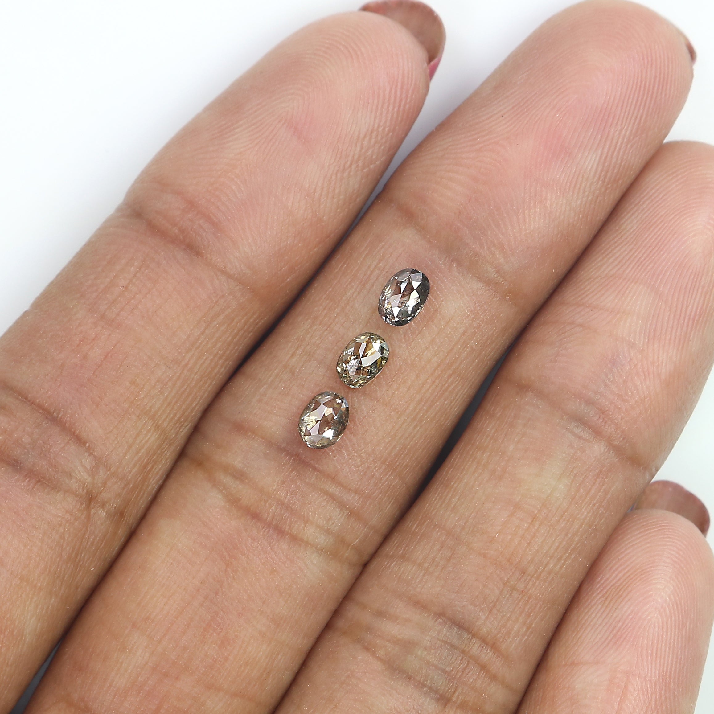 0.72 CT Natural Loose Oval Shape Diamond Brown Color Oval Diamond 4.35 MM Natural Loose Salt And Pepper Diamond Oval Rose Cut Diamond LQ592