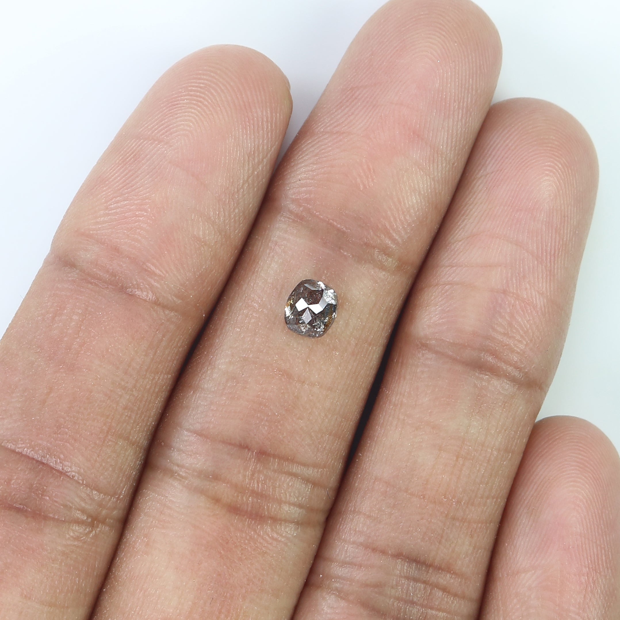 0.53 CT Natural Loose Cushion Shape Diamond Salt And Pepper Cushion Cut Diamond 4.85 MM Natural Black Grey Cushion Rose Cut Diamond QL3134