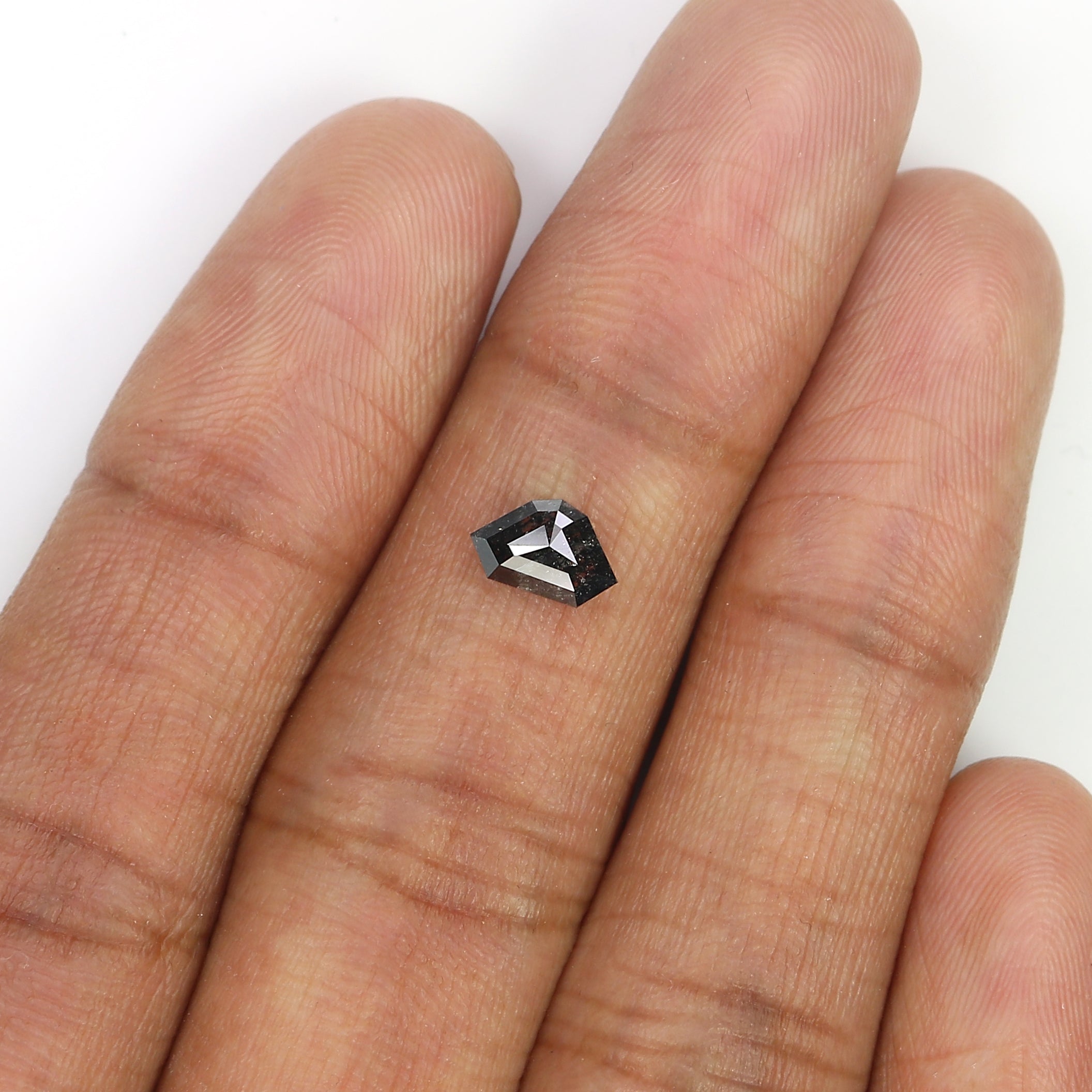 0.55 Ct Natural Loose Shield Shape Diamond Salt And Pepper Shield Cut Diamond 4.50 MM Natural Loose Black Gray Color Shield Diamond QL3128