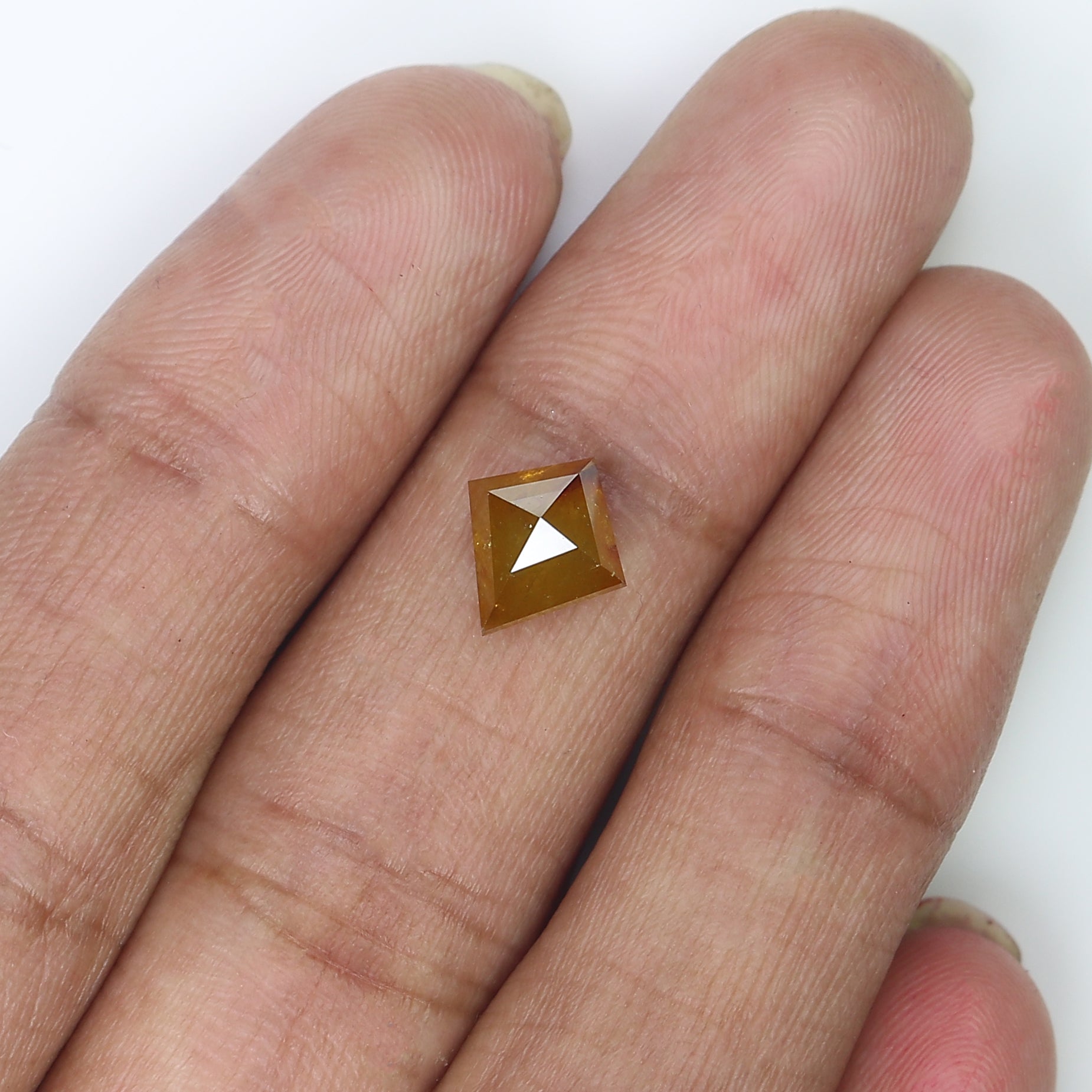 1.74 Ct Natural Loose Kite Shape Diamond Yellow Brown Color Kite Diamond 9.00 MM Natural Yellow Brown Diamond Kite Rose Cut Diamond QK2184