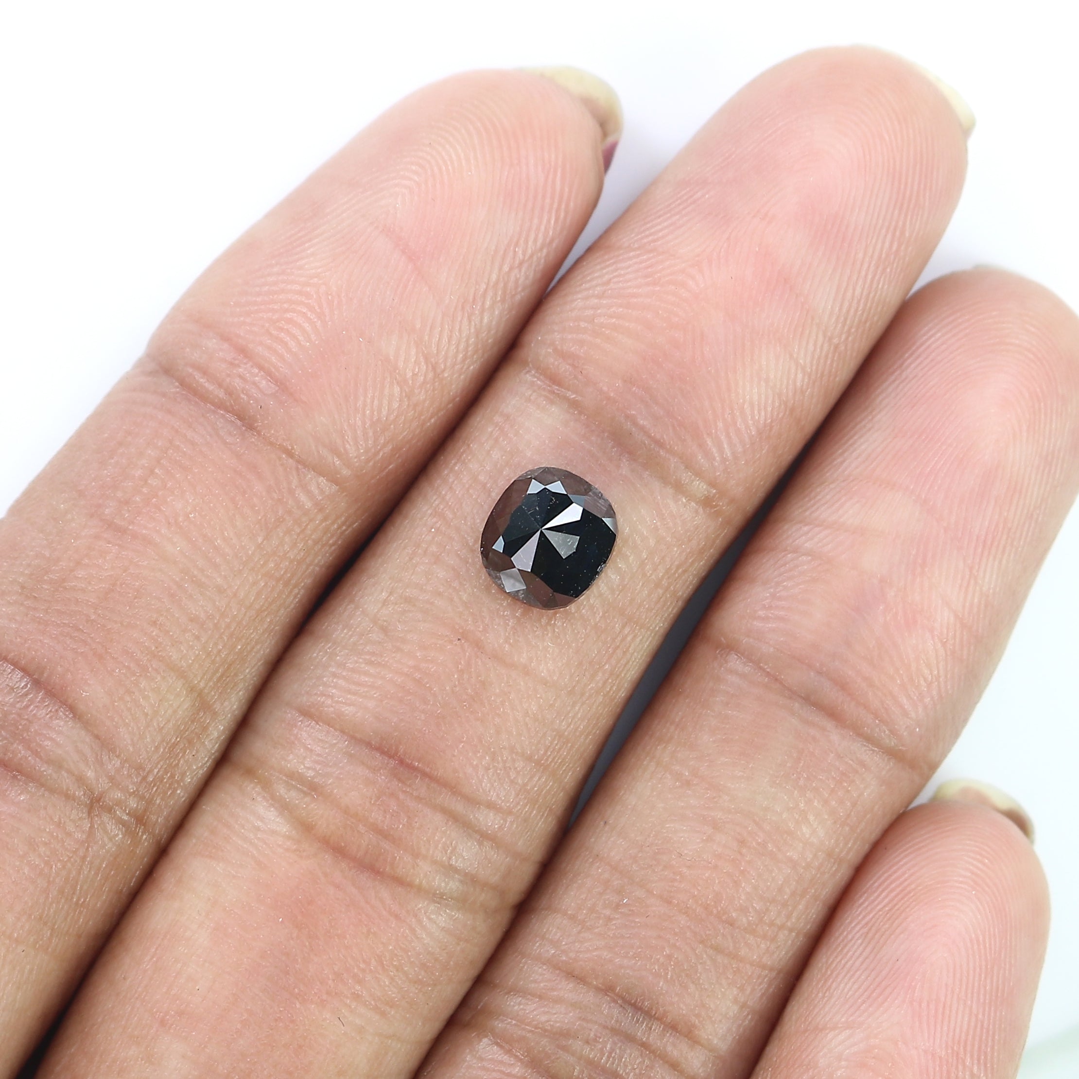 1.17 CT Natural Loose Cushion Shape Diamond Black Color Cushion Diamond 6.60 MM Natural Loose Black Color Cushion Rose Cut Diamond LQ7725