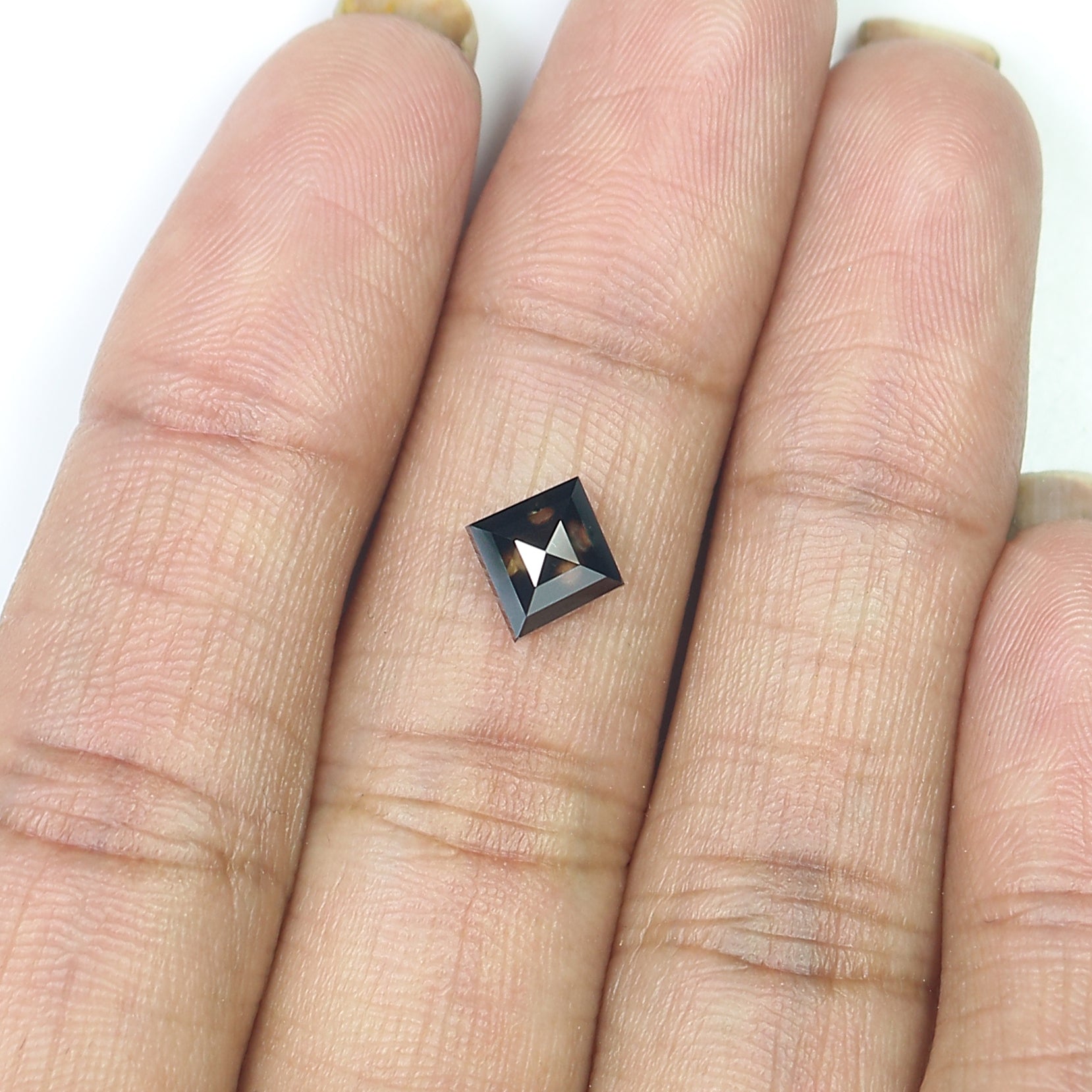 1.33 Ct IGI CERTIFIED Natural Loose Modified Princess Cut Diamond Black Color Diamond 5.85 MM Natural Black Color Princess Diamond QL8961