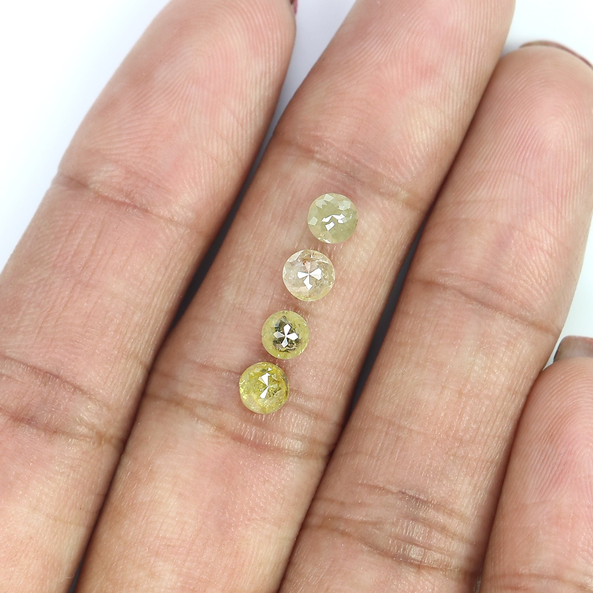 1.55 CT Natural Loose Round Rose Cut Diamond Grey Color Round Shape Diamond 4.00 MM Natural Loose Green Color Round Rose Cut Diamond LQ5888