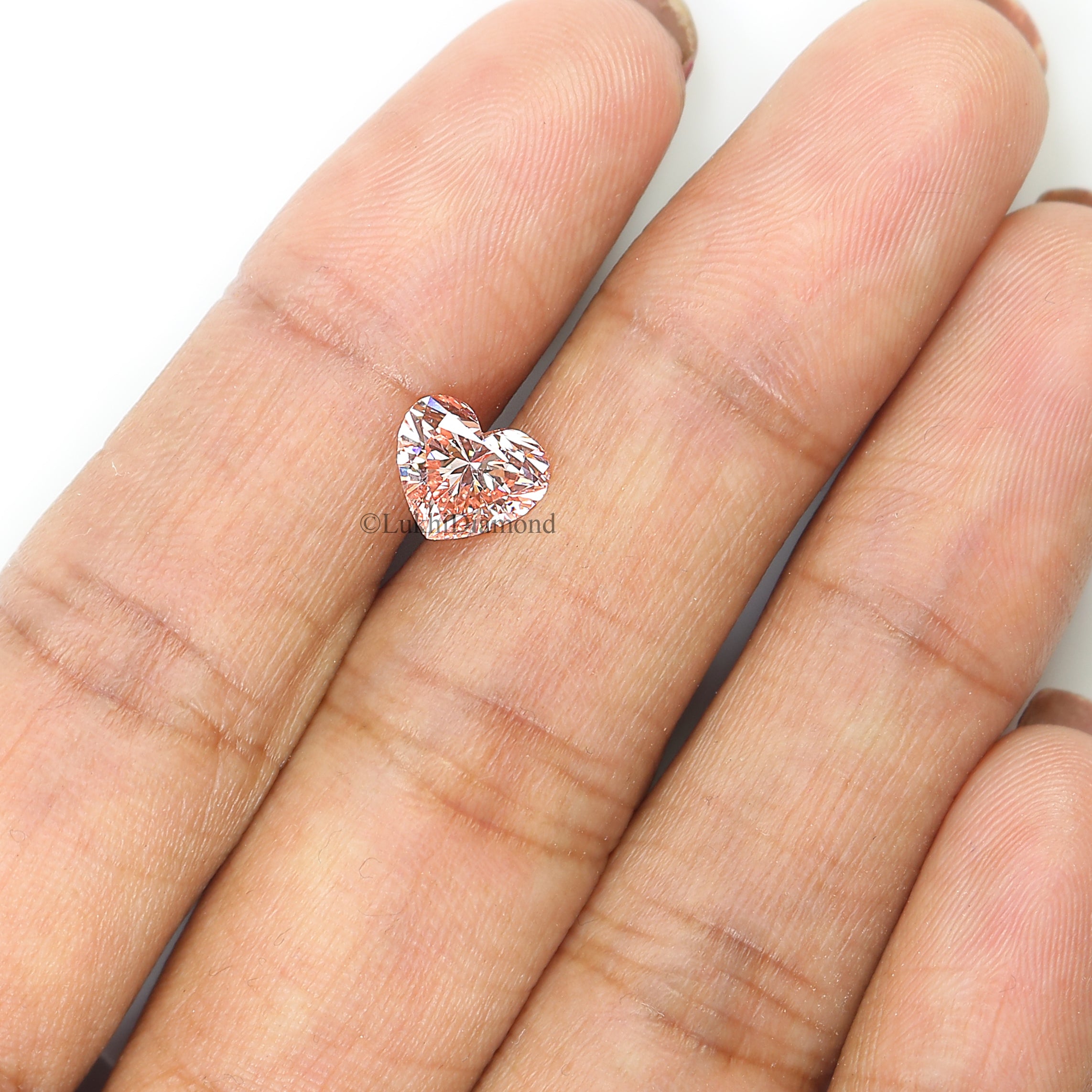 1.36 CT IGI Certified Heart Brilliant Cut Fancy Intense Pink Color VS1 Clarity Diamond Lab Grown Diamond Lab Created Heart CVD Diamond L3201